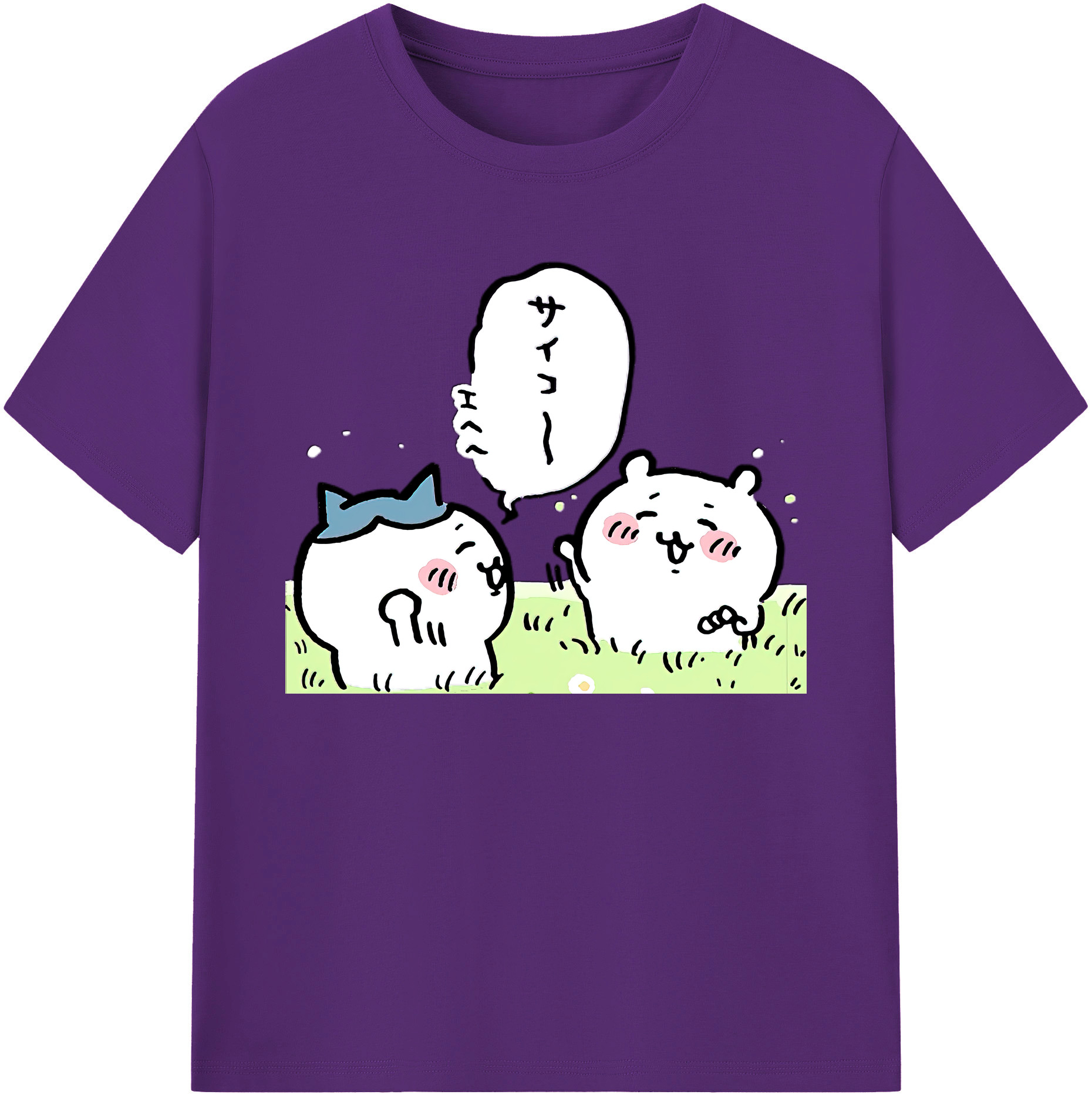 （画像用） ちいかわ ちいかわ Chii-kawa chiikawa 綿100％ メンズ半袖Tシャツ｜肌触りやわらか＆通気性