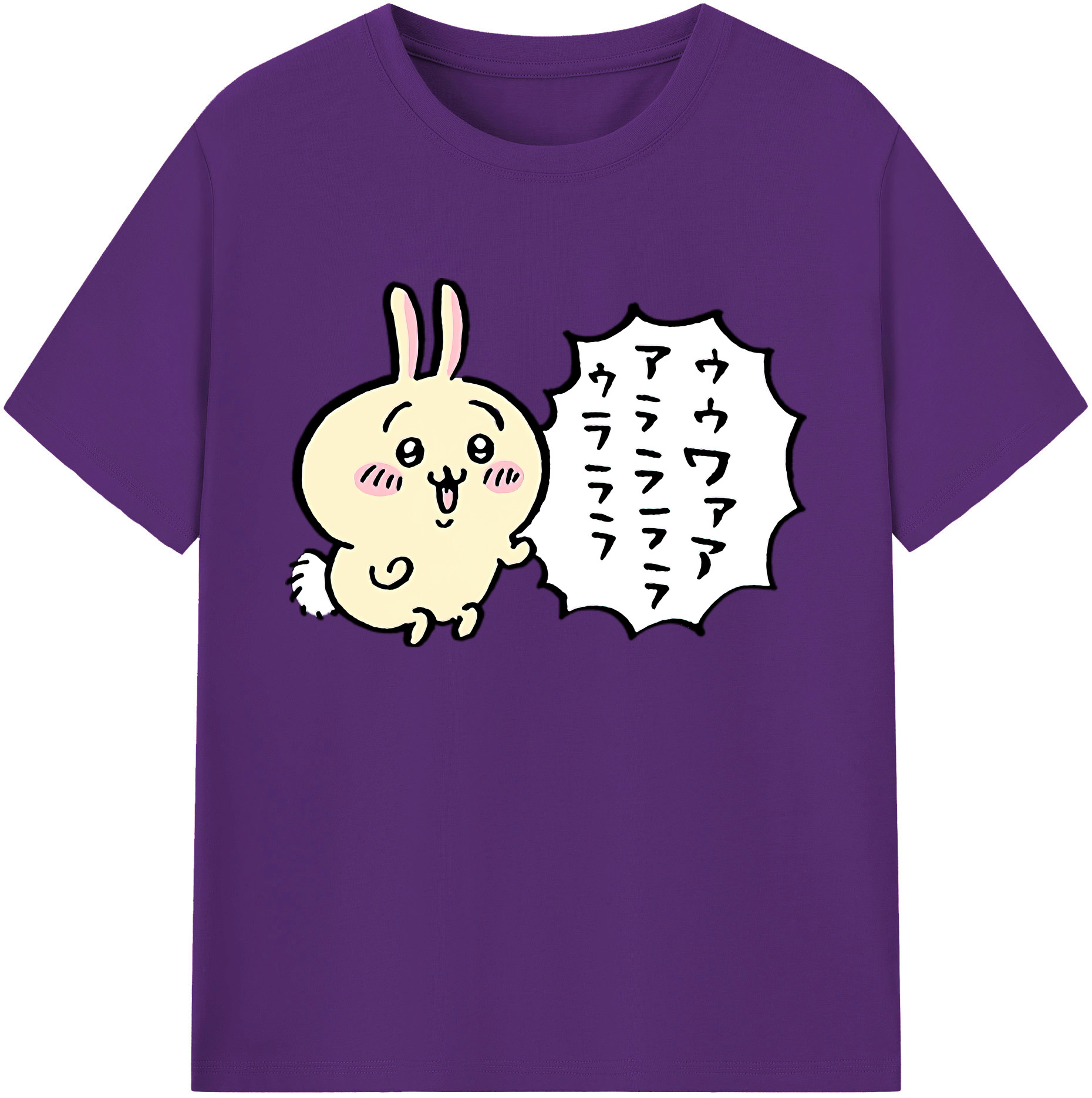 （画像用） ちいかわ うさぎ Chii-kawa usagi 綿100％ メンズ半袖Tシャツ｜肌触りやわらか＆通気性