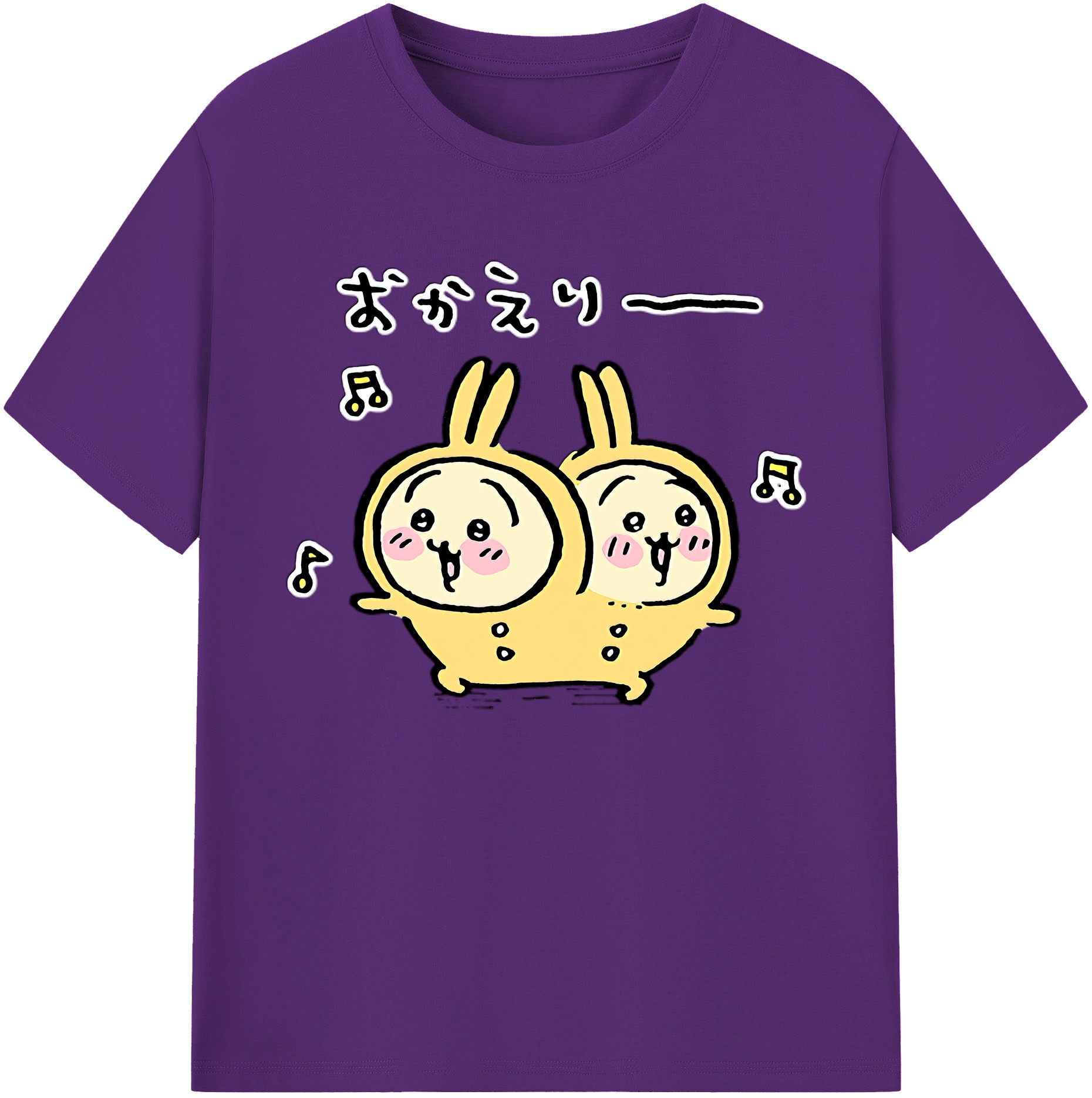 （画像用） ちいかわ うさぎ Chii-kawa usagi 綿100％ メンズ半袖Tシャツ｜肌触りやわらか＆通気性