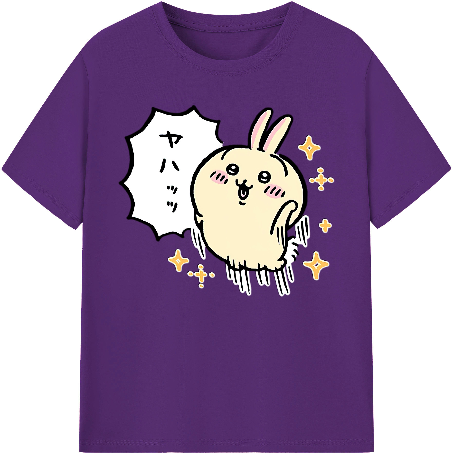 （画像用） ちいかわ うさぎ Chii-kawa usagi 綿100％ メンズ半袖Tシャツ｜肌触りやわらか＆通気性