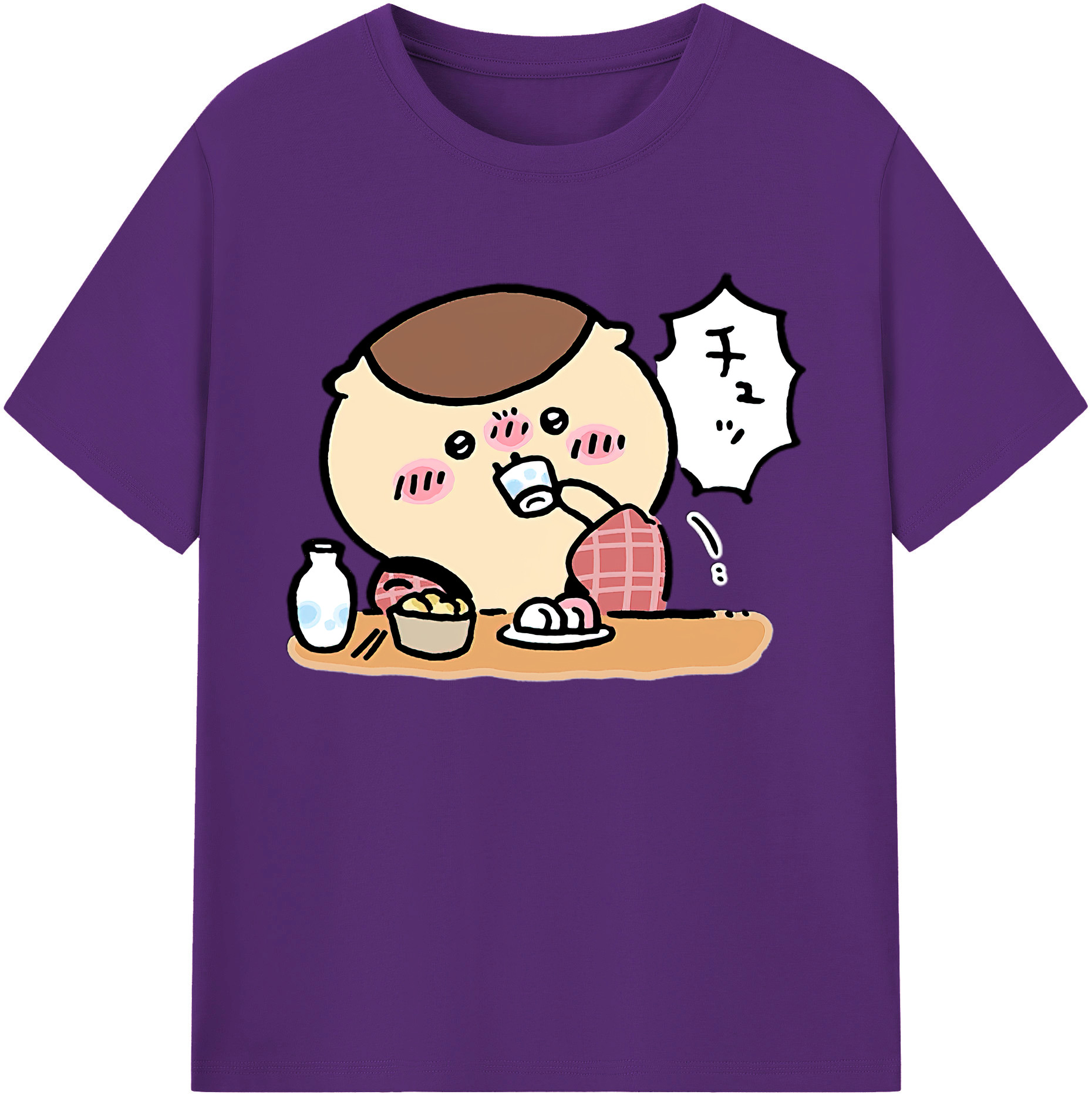 （画像用） ちいかわ くりまんじゅう Chii-kawa kuri manjū 綿100％ メンズ半袖Tシャツ｜肌触りやわらか＆通気性