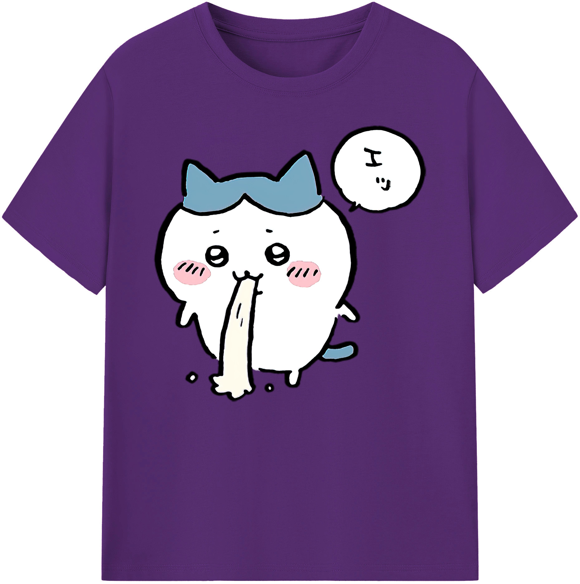 （画像用） ちいかわ ハチワレ Chii-kawa hachiware 綿100％ メンズ半袖Tシャツ｜肌触りやわらか＆通気性