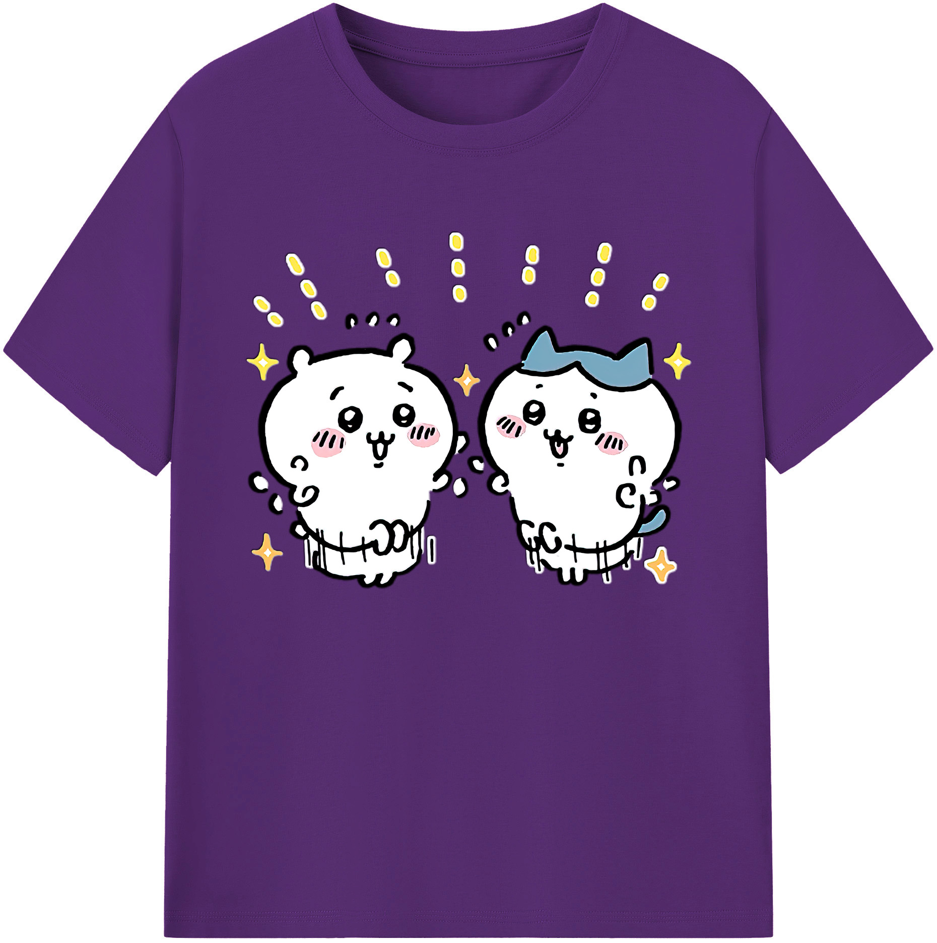 （画像用） ちいかわ ハチワレ Chii-kawa hachiware 綿100％ メンズ半袖Tシャツ｜肌触りやわらか＆通気性