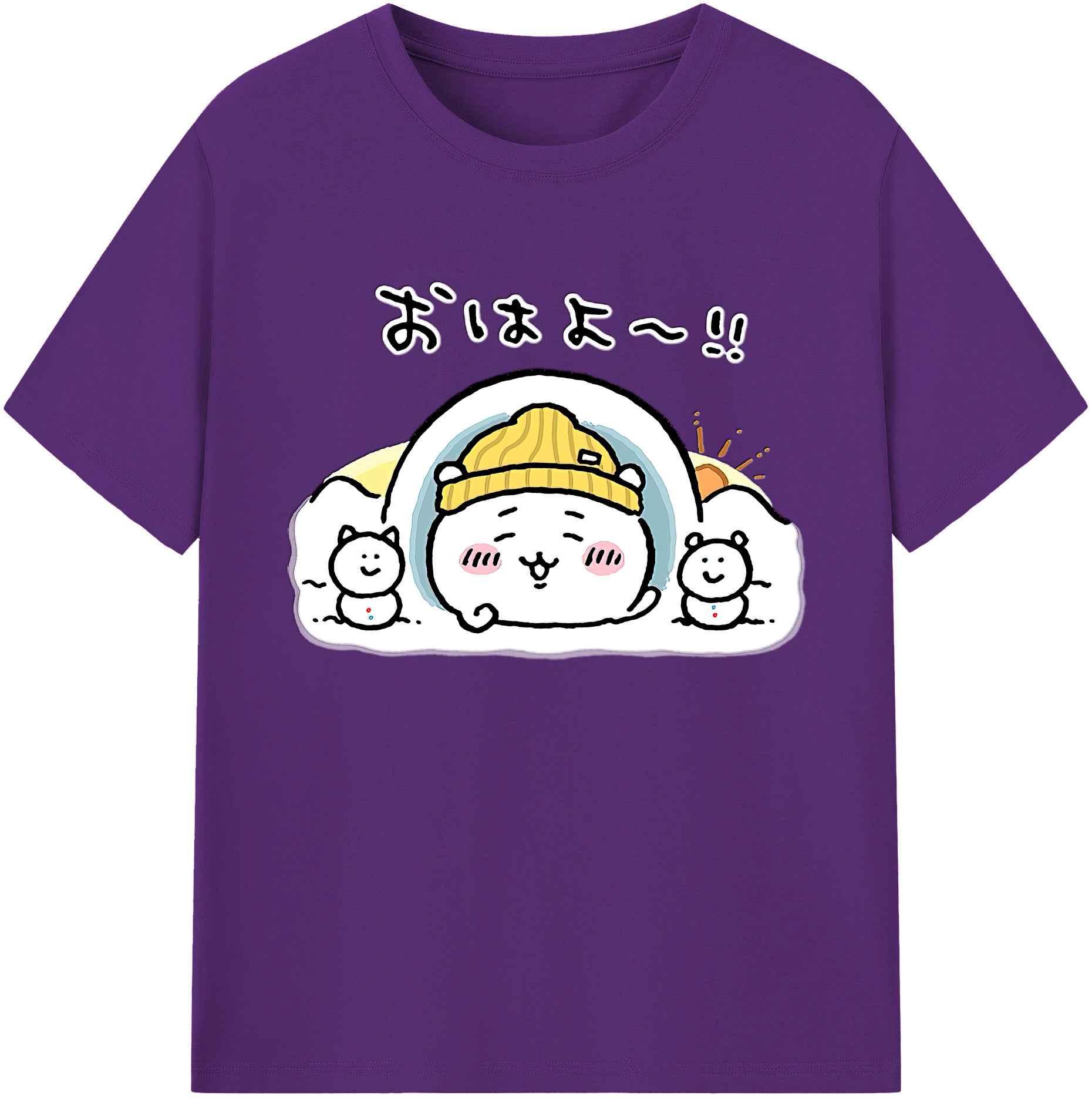 （画像用） ちいかわ ちいかわ Chii-kawa chiikawa 綿100％ メンズ半袖Tシャツ｜肌触りやわらか＆通気性