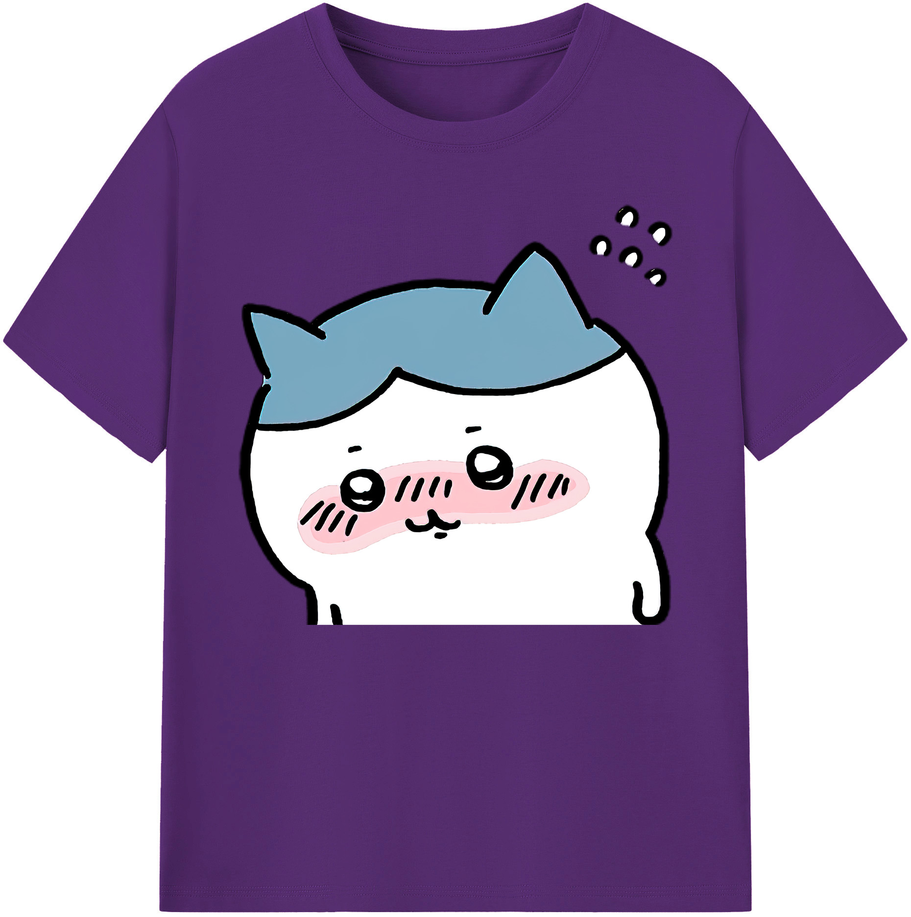 （画像用） ちいかわ ハチワレ Chii-kawa hachiware 綿100％ メンズ半袖Tシャツ｜肌触りやわらか＆通気性