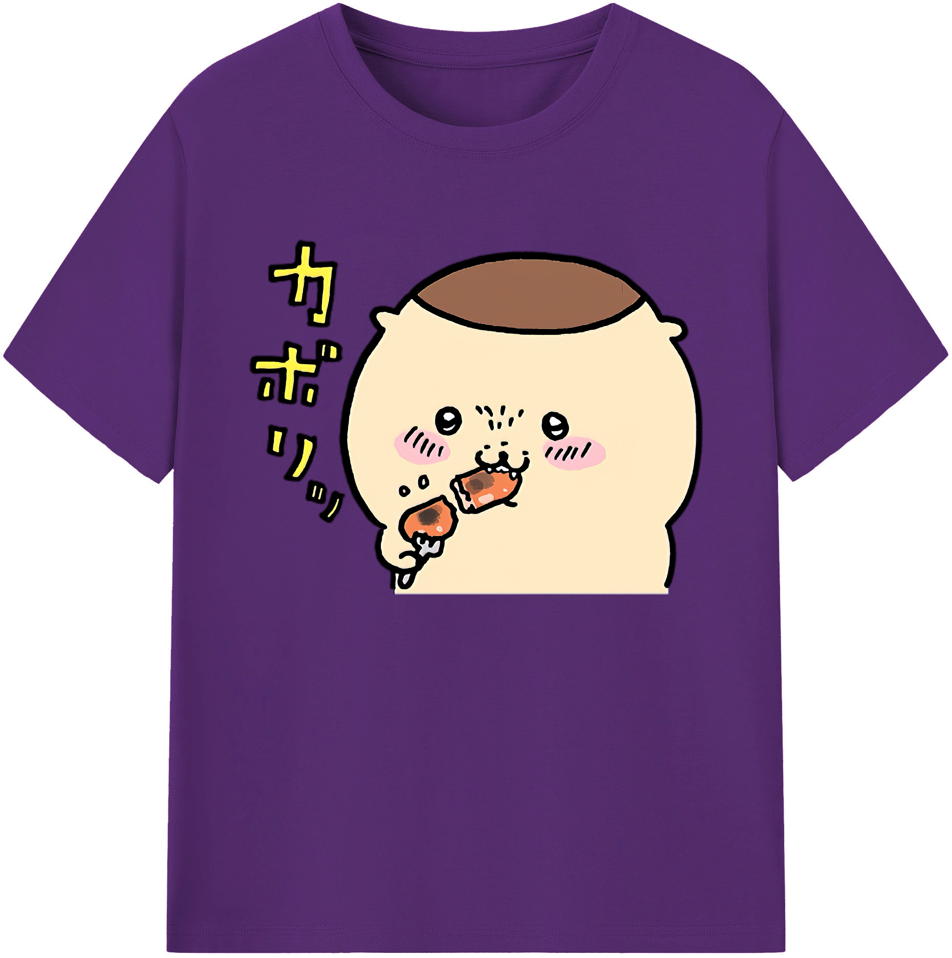 （画像用） ちいかわ くりまんじゅう Chii-kawa kuri manjū 綿100％ メンズ半袖Tシャツ｜肌触りやわらか＆通気性