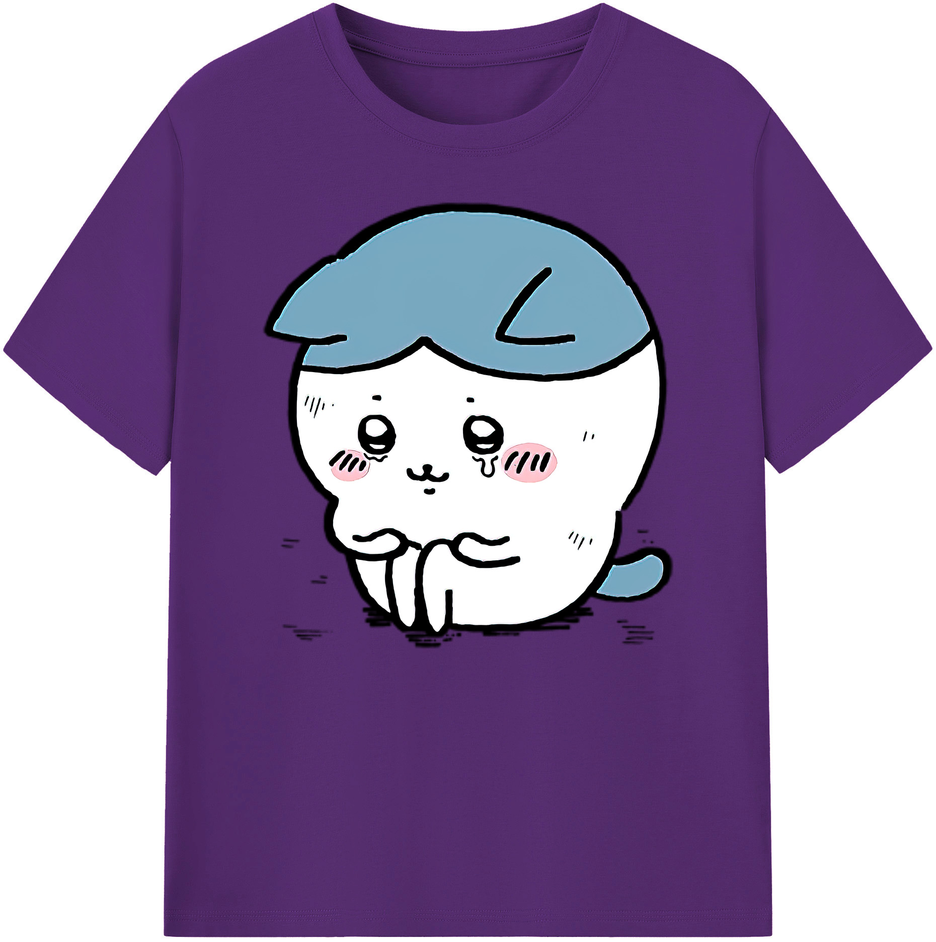 （画像用） ちいかわ ハチワレ Chii-kawa hachiware 綿100％ メンズ半袖Tシャツ｜肌触りやわらか＆通気性