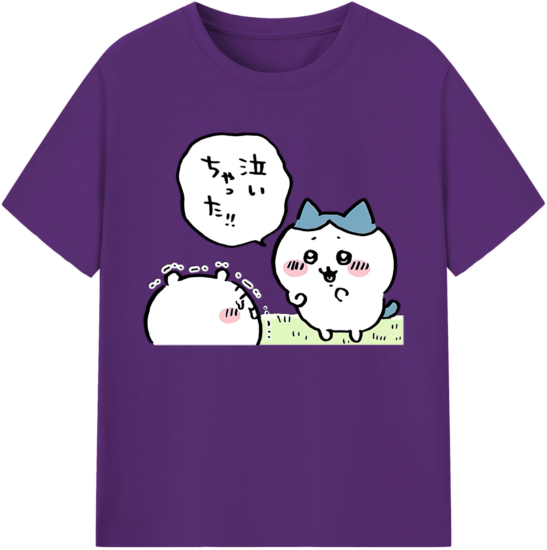（画像用） ちいかわ ハチワレ Chii-kawa hachiware 綿100％ メンズ半袖Tシャツ｜肌触りやわらか＆通気性