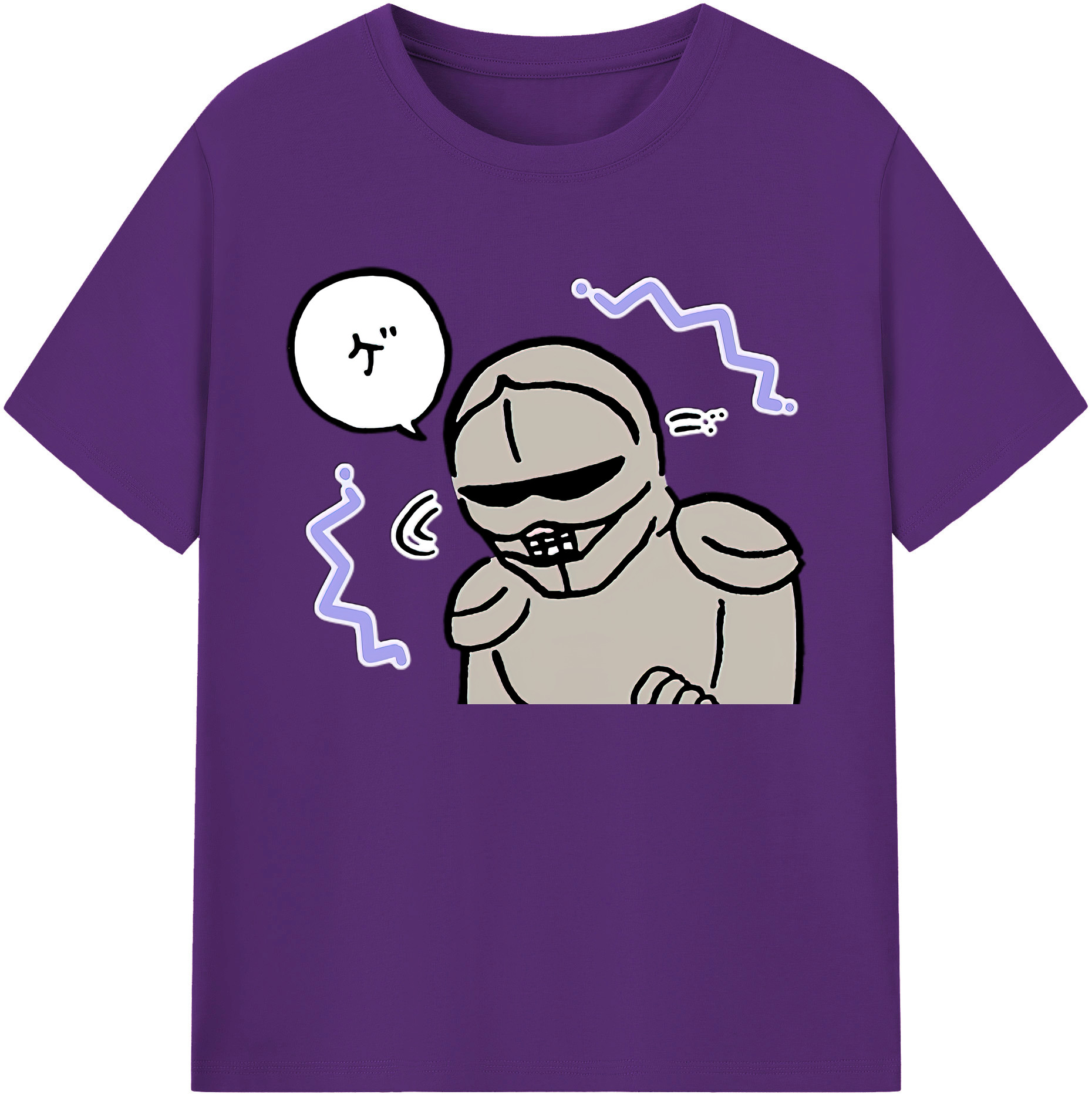 （画像用） ちいかわ 労働の鎧さん Chii-kawa Mr. Armor of Labor 綿100％ メンズ半袖Tシャツ｜肌触りやわらか＆通気性
