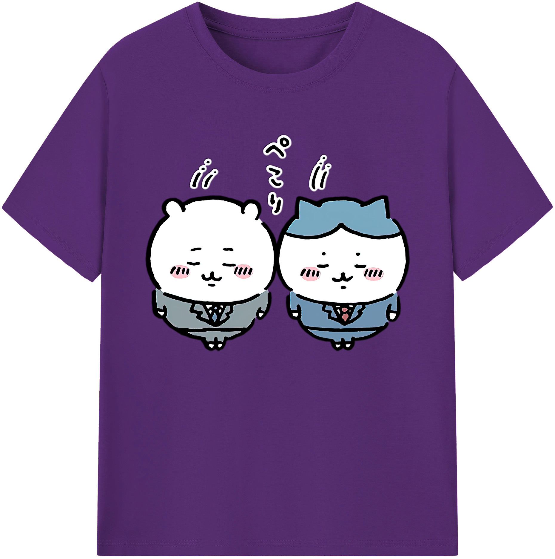 （画像用） ちいかわ ハチワレ Chii-kawa hachiware 綿100％ メンズ半袖Tシャツ｜肌触りやわらか＆通気性