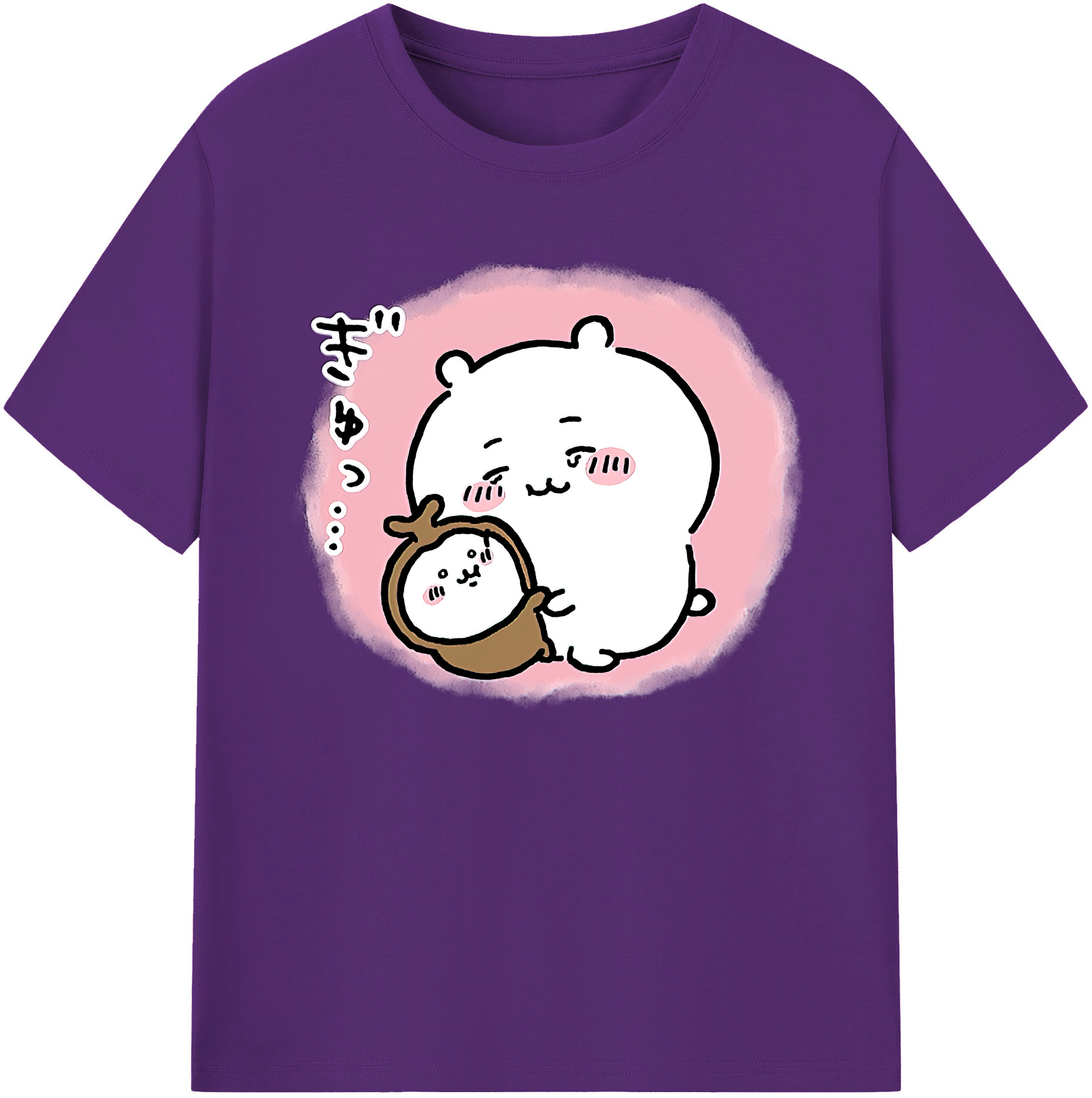 （画像用） ちいかわ ちいかわ Chii-kawa chiikawa 綿100％ メンズ半袖Tシャツ｜肌触りやわらか＆通気性