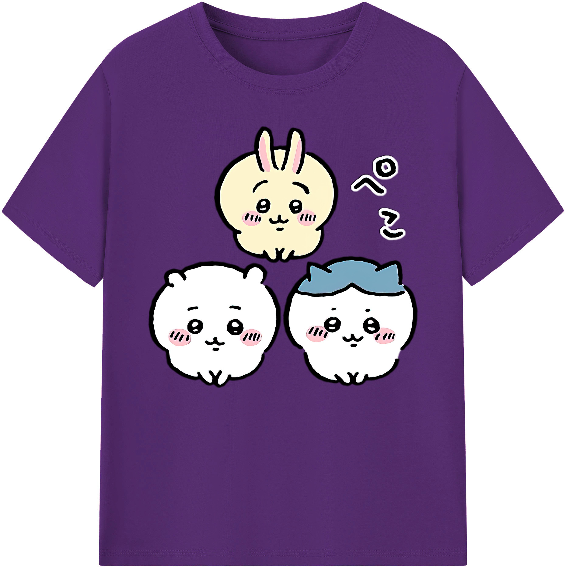 （画像用） ちいかわ うさぎ Chii-kawa usagi 綿100％ メンズ半袖Tシャツ｜肌触りやわらか＆通気性
