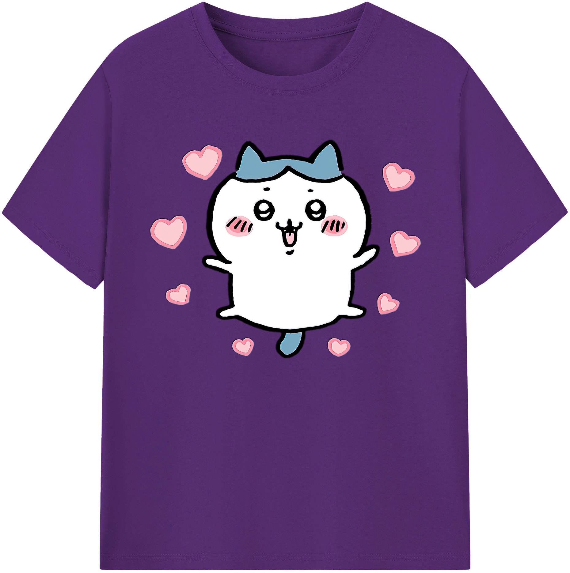 （画像用） ちいかわ ハチワレ Chii-kawa hachiware 綿100％ メンズ半袖Tシャツ｜肌触りやわらか＆通気性