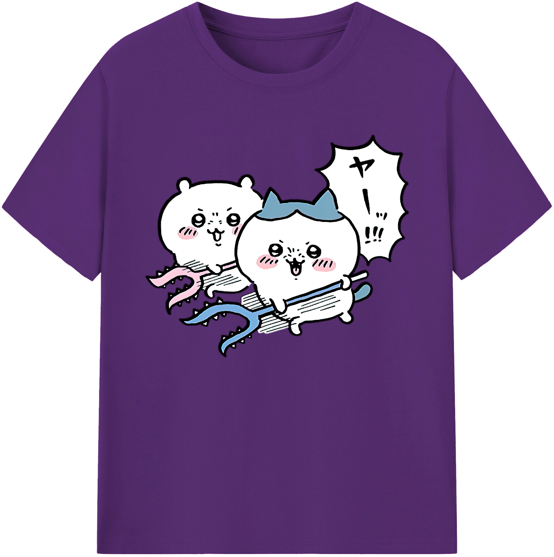 （画像用） ちいかわ ハチワレ Chii-kawa hachiware 綿100％ メンズ半袖Tシャツ｜肌触りやわらか＆通気性