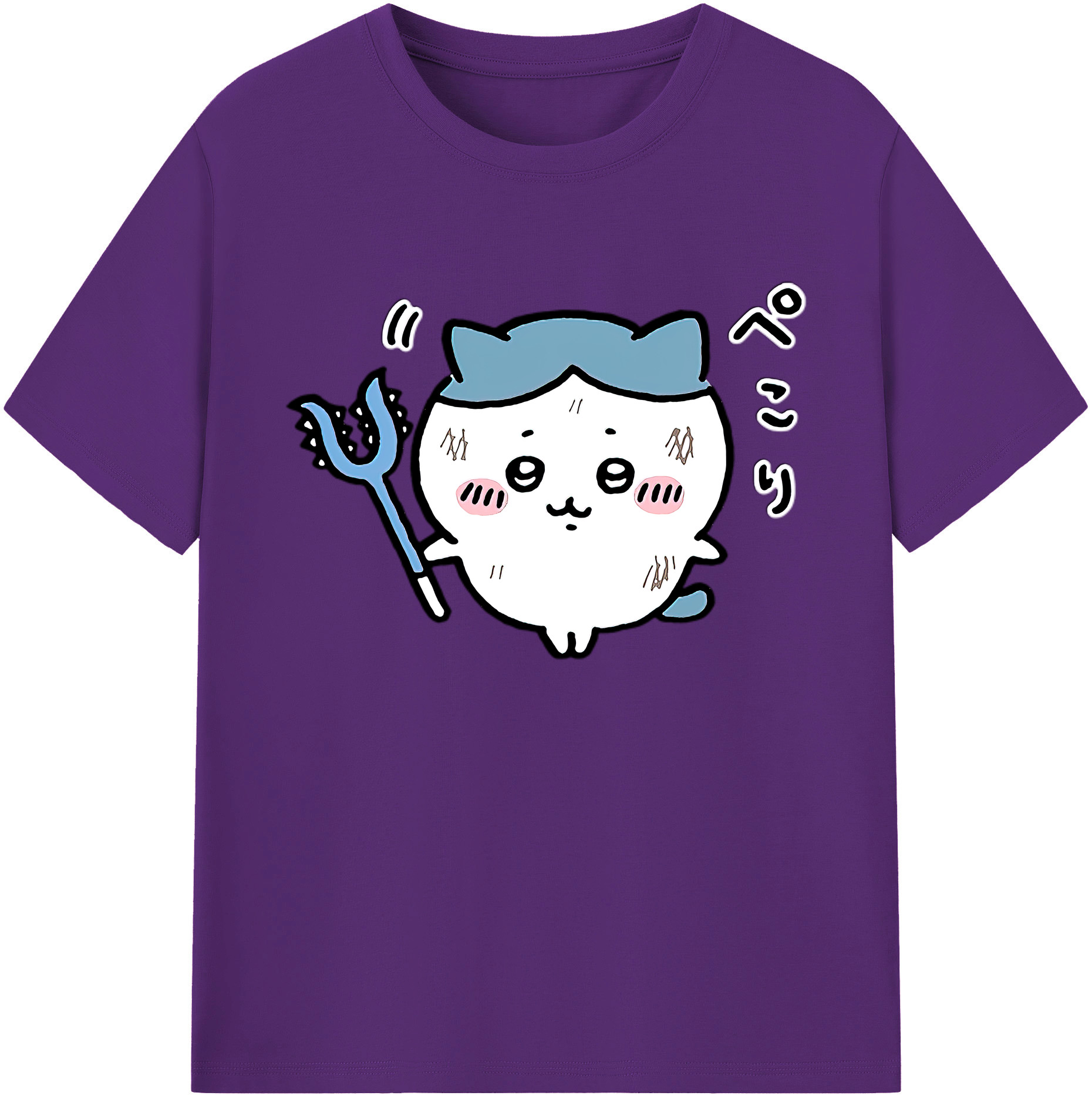 （画像用） ちいかわ ハチワレ Chii-kawa hachiware 綿100％ メンズ半袖Tシャツ｜肌触りやわらか＆通気性