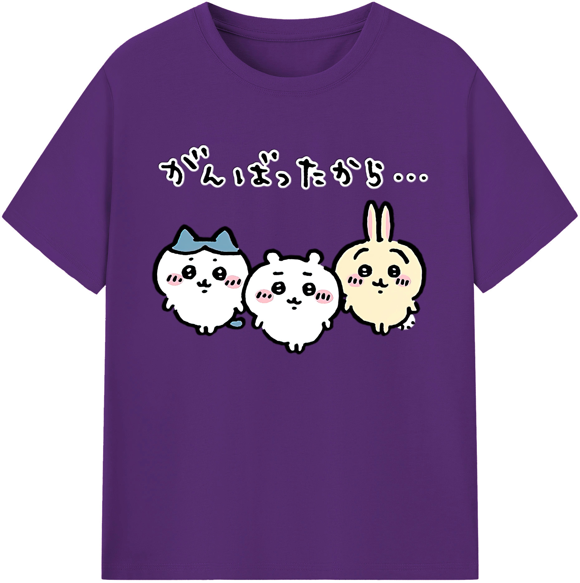 （画像用） ちいかわ ハチワレ Chii-kawa hachiware 綿100％ メンズ半袖Tシャツ｜肌触りやわらか＆通気性