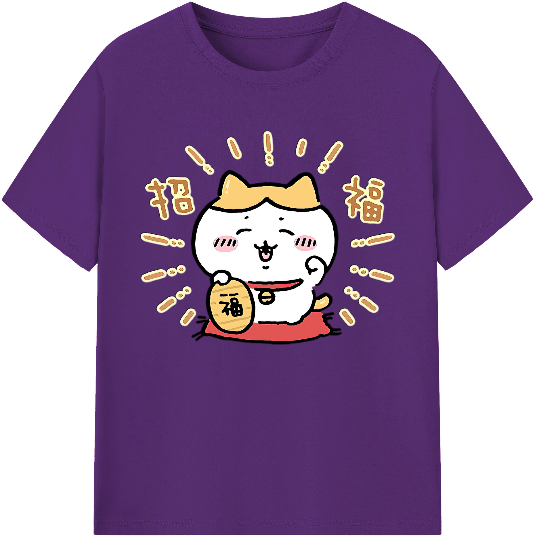 （画像用） ちいかわ ハチワレ Chii-kawa hachiware 綿100％ メンズ半袖Tシャツ｜肌触りやわらか＆通気性