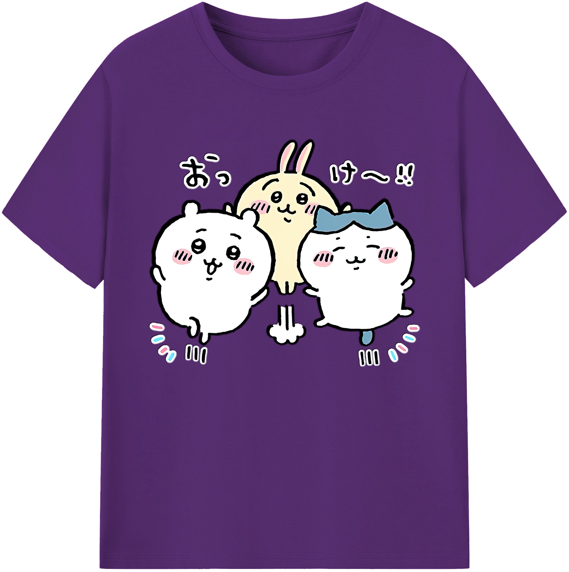 （画像用） ちいかわ ちいかわ Chii-kawa chiikawa 綿100％ メンズ半袖Tシャツ｜肌触りやわらか＆通気性