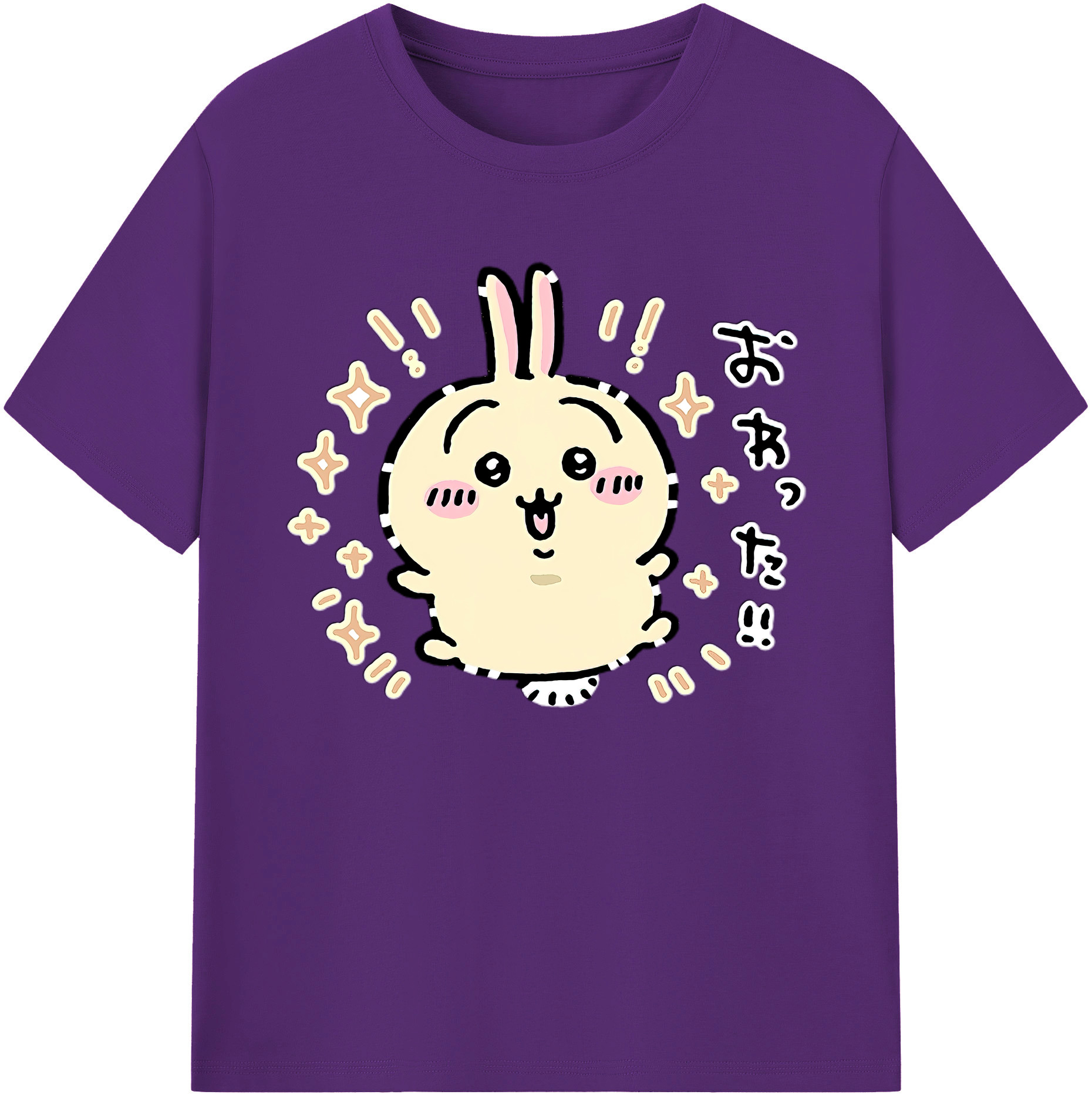 （画像用） ちいかわ うさぎ Chii-kawa usagi 綿100％ メンズ半袖Tシャツ｜肌触りやわらか＆通気性