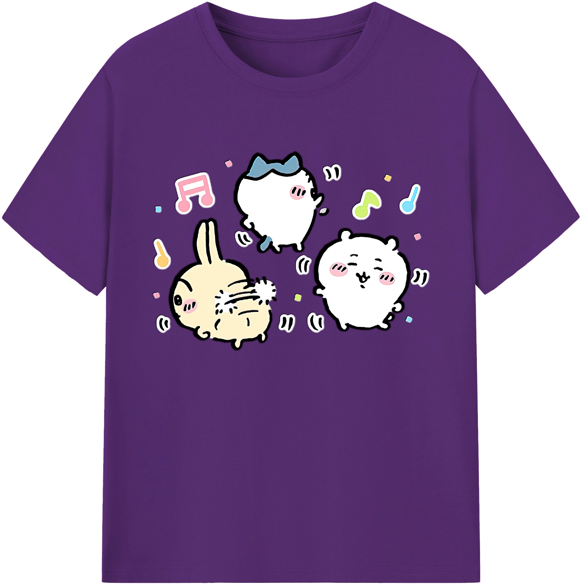（画像用） ちいかわ うさぎ Chii-kawa usagi 綿100％ メンズ半袖Tシャツ｜肌触りやわらか＆通気性