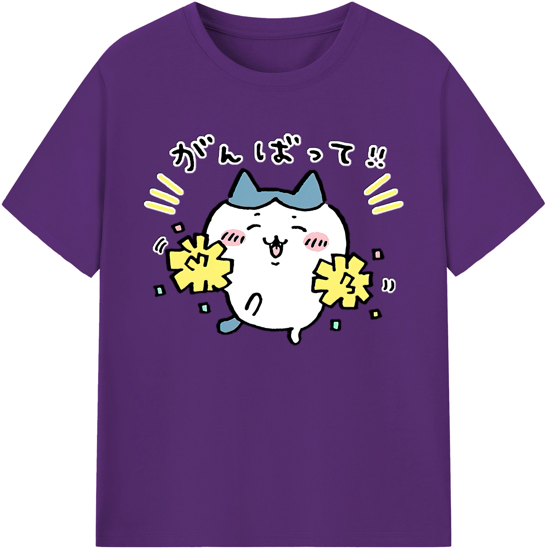 （画像用） ちいかわ ハチワレ Chii-kawa hachiware 綿100％ メンズ半袖Tシャツ｜肌触りやわらか＆通気性