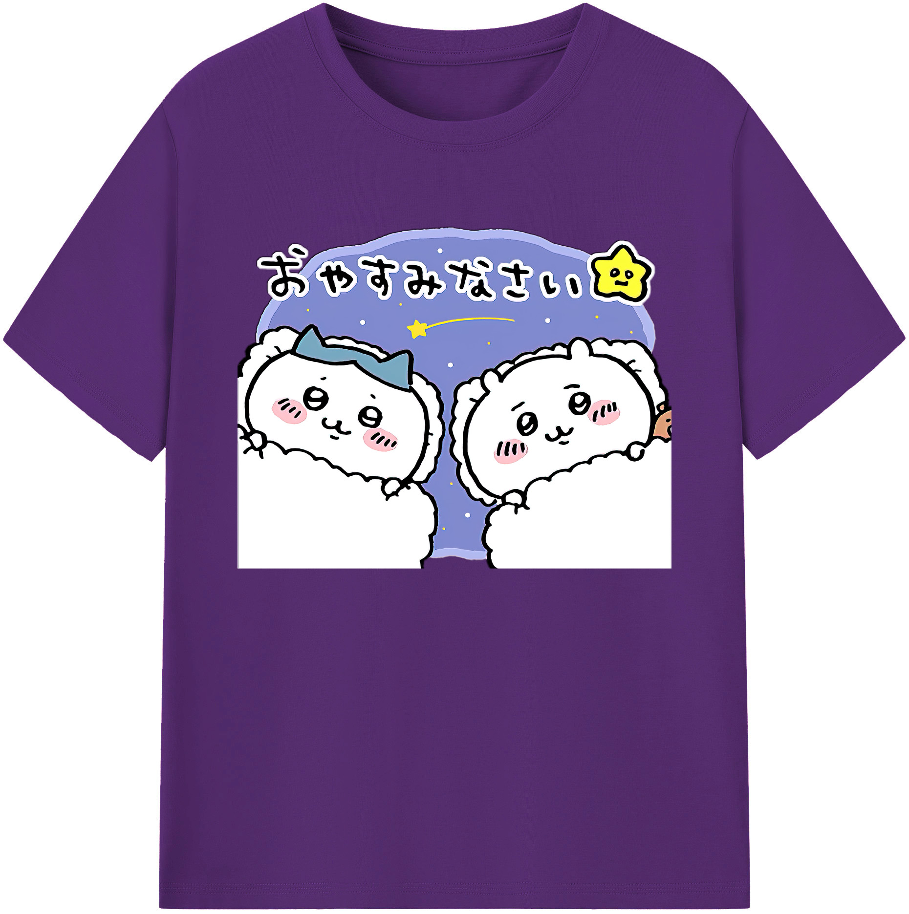 （画像用） ちいかわ ハチワレ Chii-kawa hachiware 綿100％ メンズ半袖Tシャツ｜肌触りやわらか＆通気性