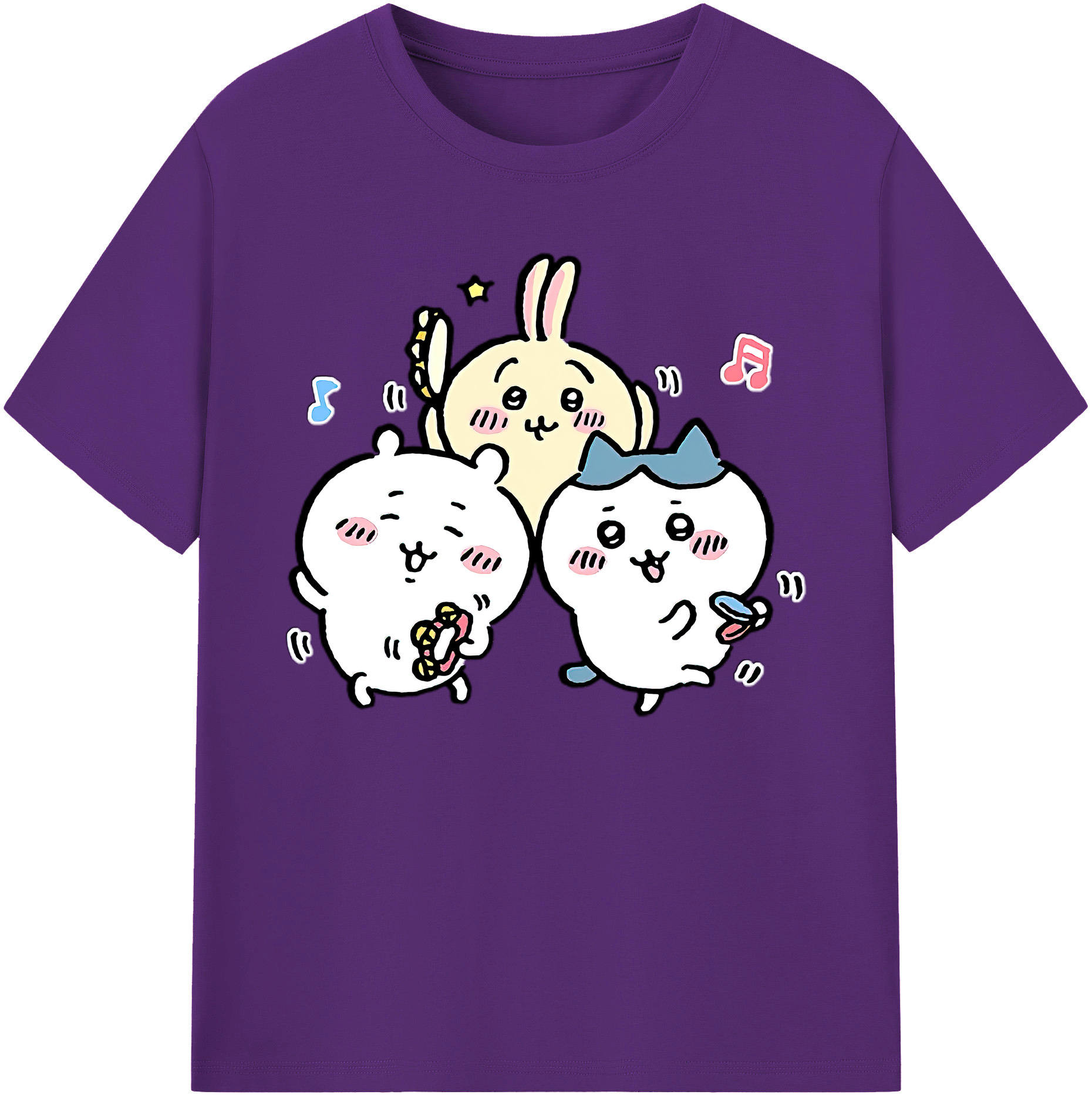 （画像用） ちいかわ ハチワレ Chii-kawa hachiware 綿100％ メンズ半袖Tシャツ｜肌触りやわらか＆通気性