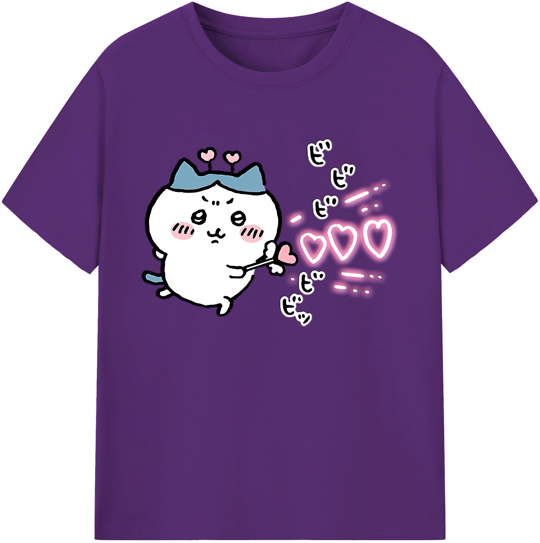 （画像用） ちいかわ ハチワレ Chii-kawa hachiware 綿100％ メンズ半袖Tシャツ｜肌触りやわらか＆通気性