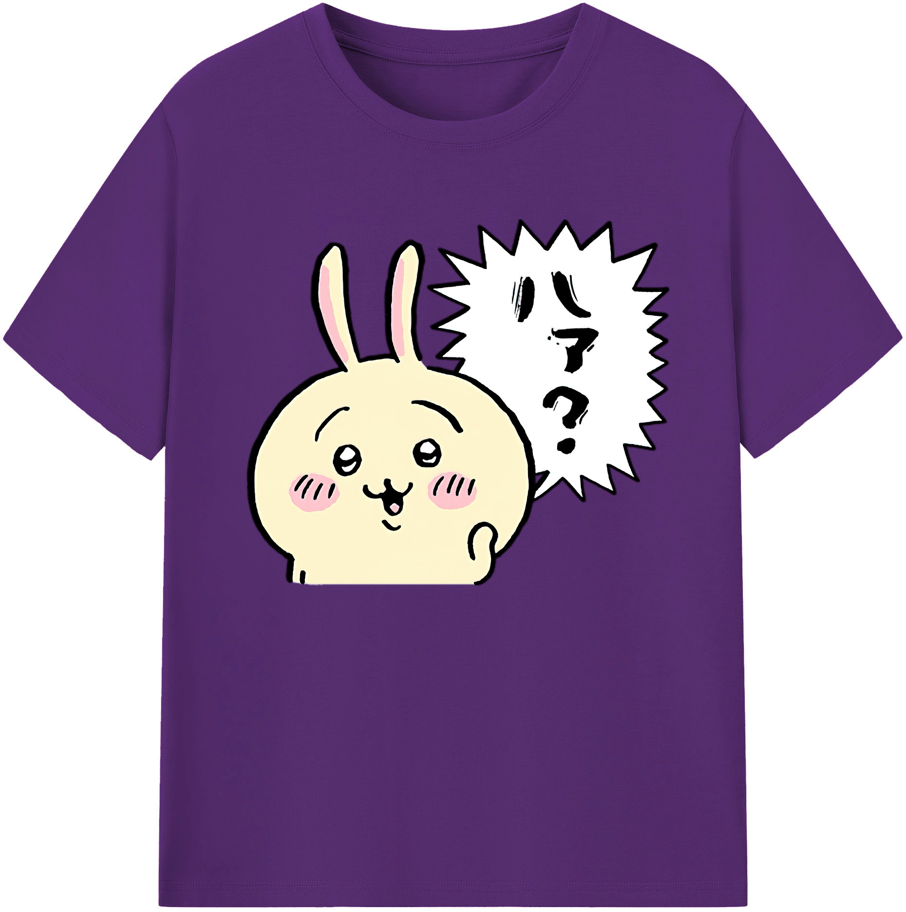 （画像用） ちいかわ うさぎ Chii-kawa usagi 綿100％ メンズ半袖Tシャツ｜肌触りやわらか＆通気性