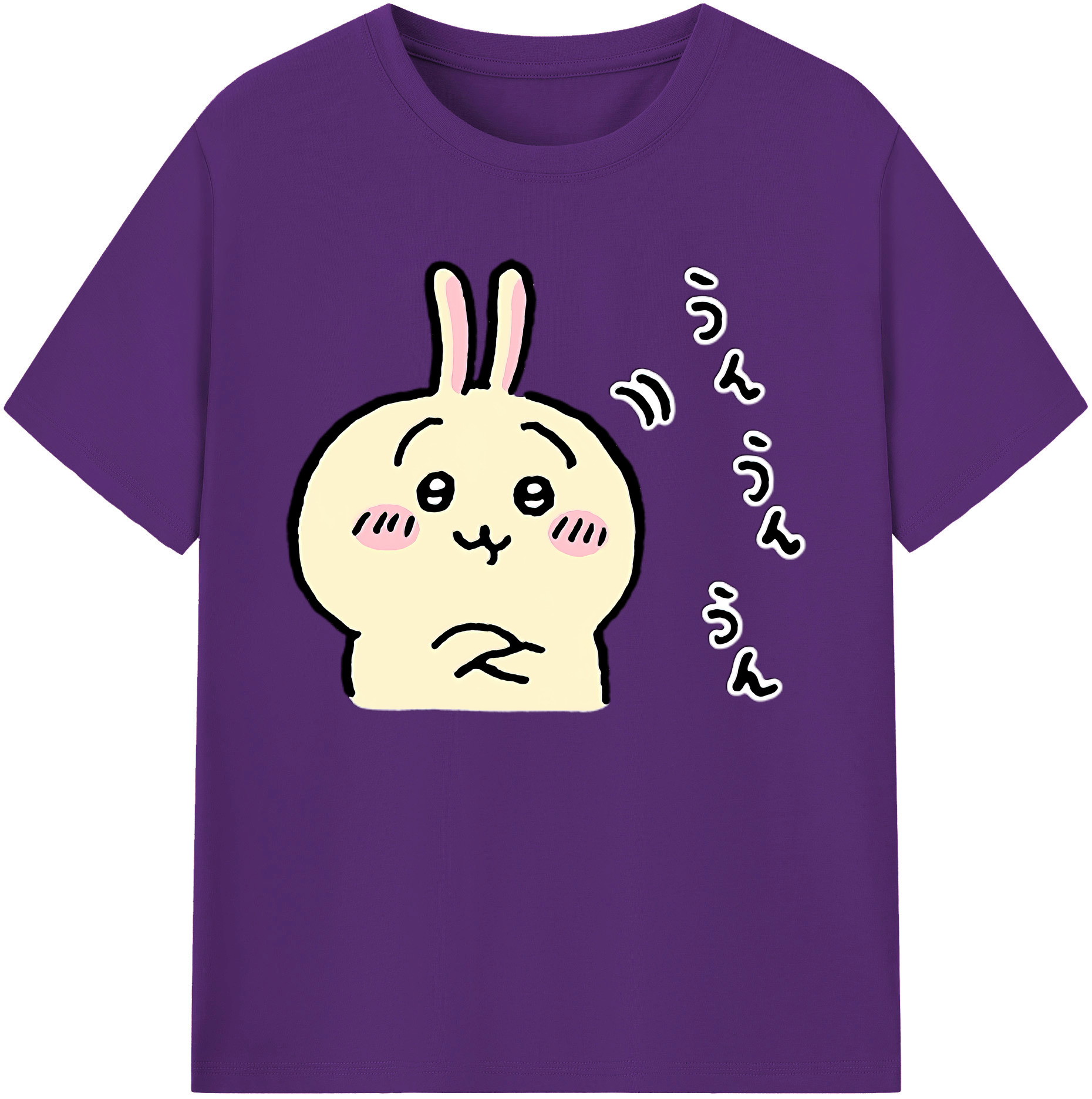 （画像用） ちいかわ うさぎ Chii-kawa usagi 綿100％ メンズ半袖Tシャツ｜肌触りやわらか＆通気性