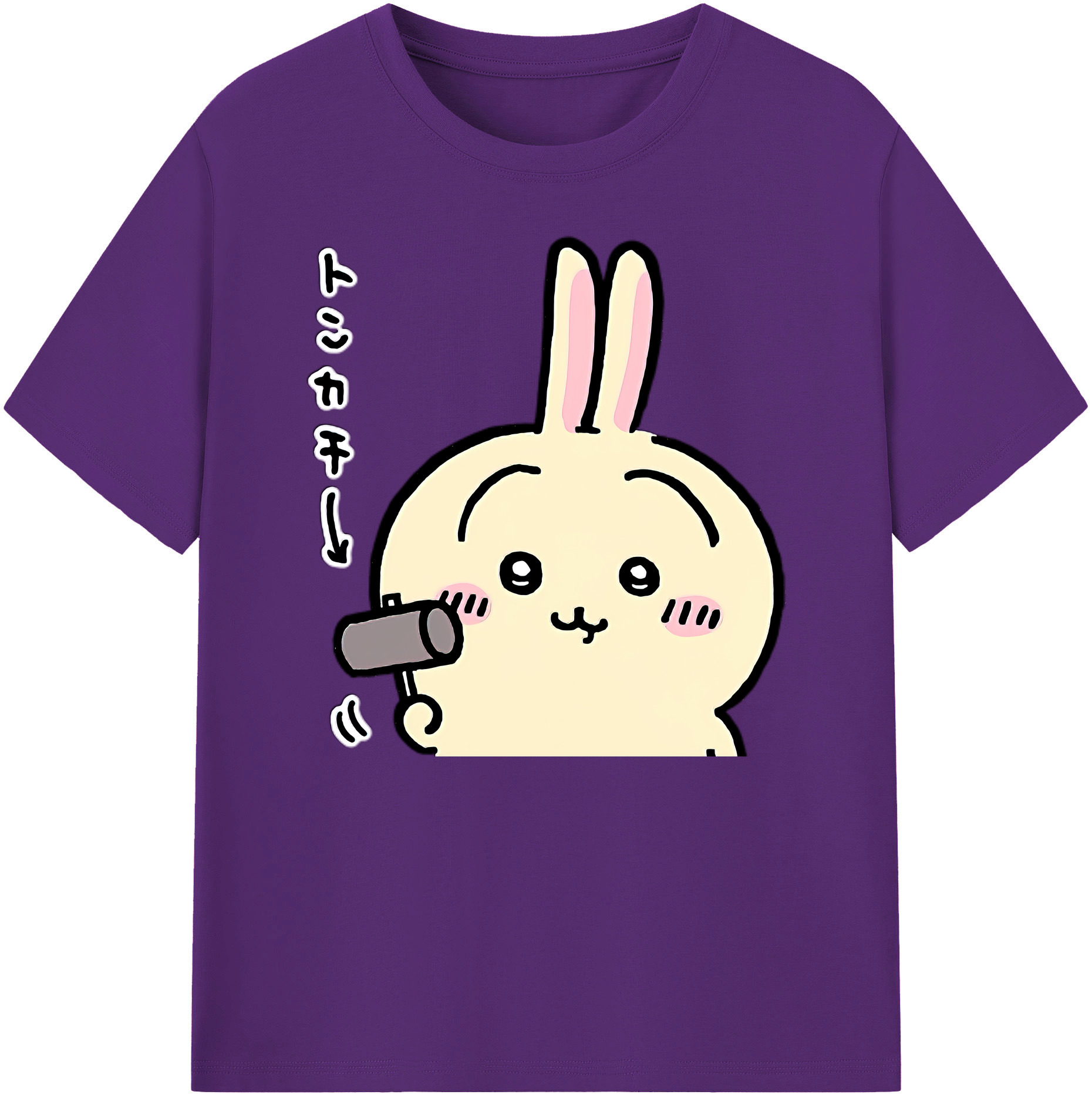（画像用） ちいかわ うさぎ Chii-kawa usagi 綿100％ メンズ半袖Tシャツ｜肌触りやわらか＆通気性