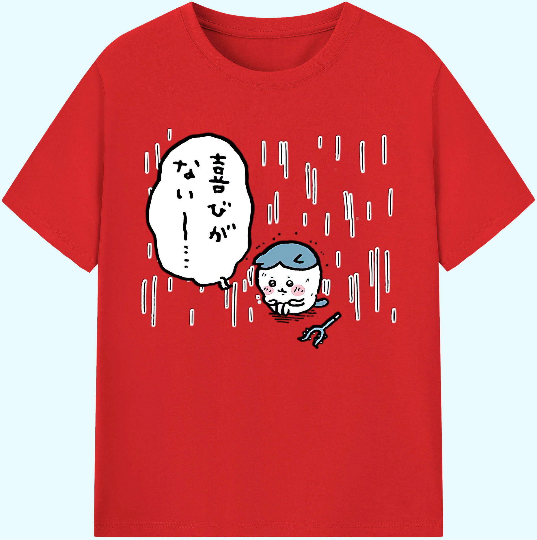 （画像用） ちいかわ ハチワレ Chii-kawa hachiware 綿100％ メンズ半袖Tシャツ｜肌触りやわらか＆通気性