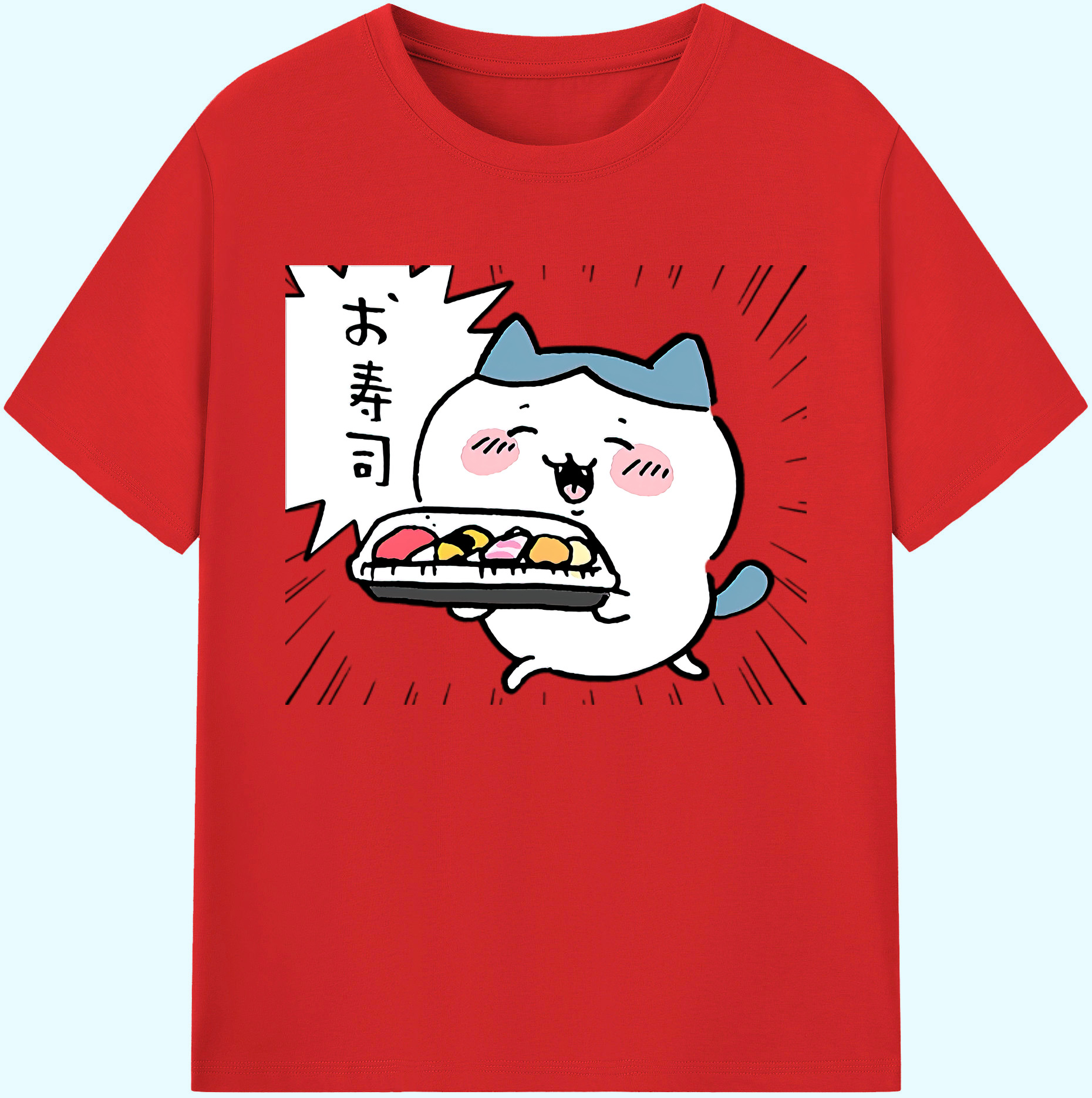 （画像用） ちいかわ ハチワレ Chii-kawa hachiware 綿100％ メンズ半袖Tシャツ｜肌触りやわらか＆通気性