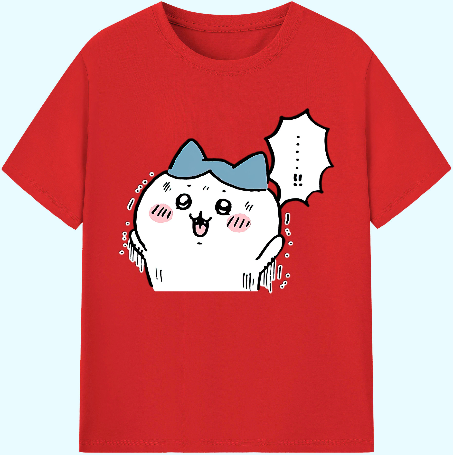 （画像用） ちいかわ ハチワレ Chii-kawa hachiware 綿100％ メンズ半袖Tシャツ｜肌触りやわらか＆通気性