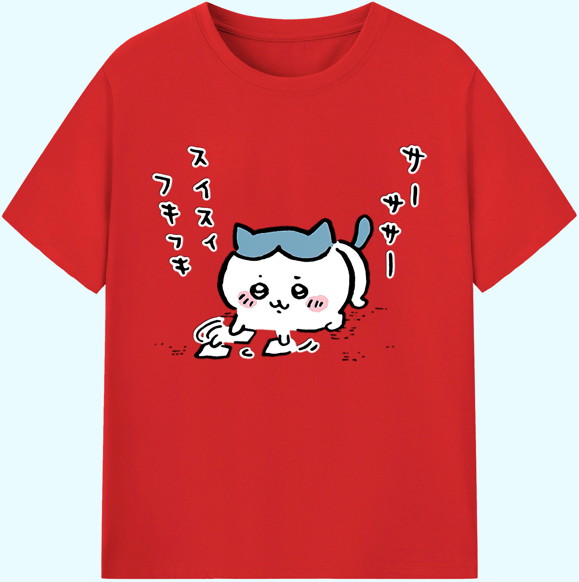 （画像用） ちいかわ ハチワレ Chii-kawa hachiware 綿100％ メンズ半袖Tシャツ｜肌触りやわらか＆通気性