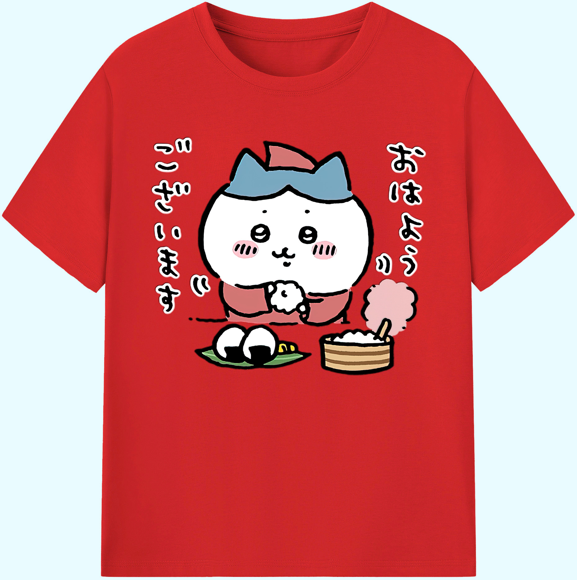 （画像用） ちいかわ ハチワレ Chii-kawa hachiware 綿100％ メンズ半袖Tシャツ｜肌触りやわらか＆通気性