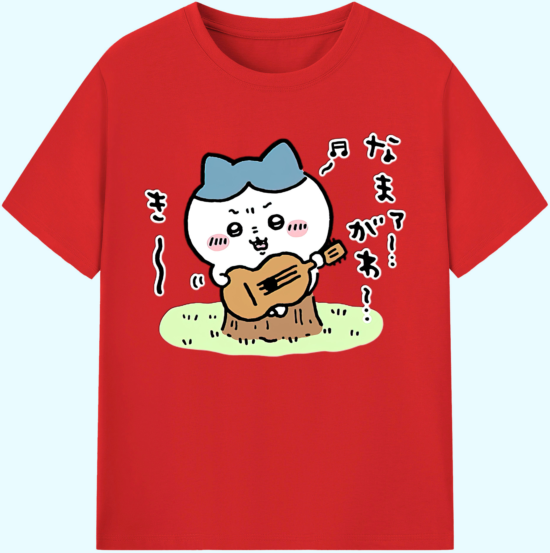 （画像用） ちいかわ ハチワレ Chii-kawa hachiware 綿100％ メンズ半袖Tシャツ｜肌触りやわらか＆通気性