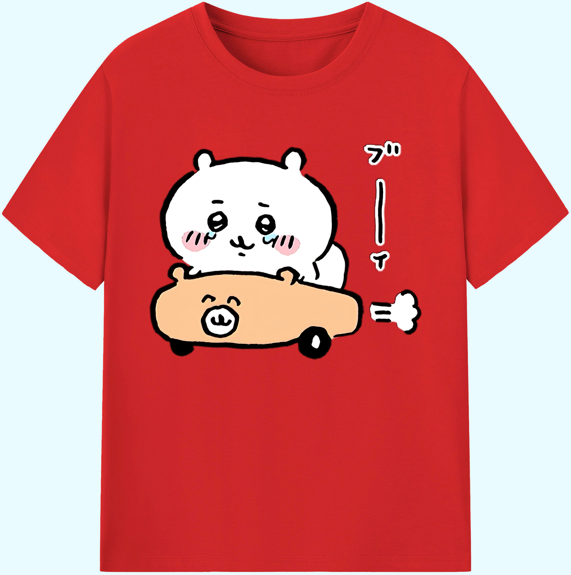 （画像用） ちいかわ ちいかわ Chii-kawa chiikawa 綿100％ メンズ半袖Tシャツ｜肌触りやわらか＆通気性