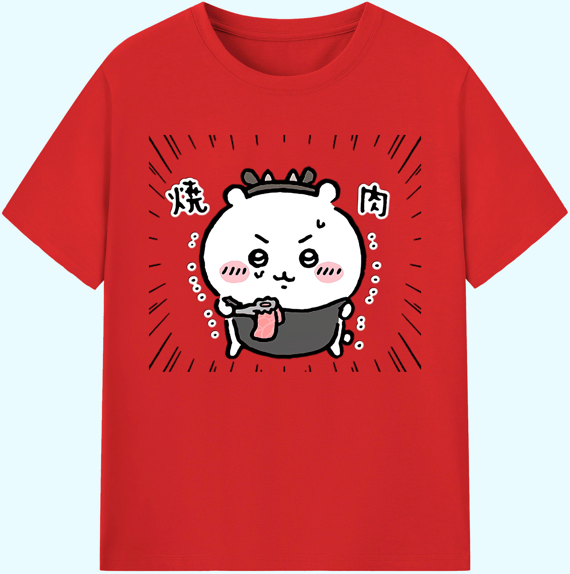 （画像用） ちいかわ ちいかわ Chii-kawa chiikawa 綿100％ メンズ半袖Tシャツ｜肌触りやわらか＆通気性