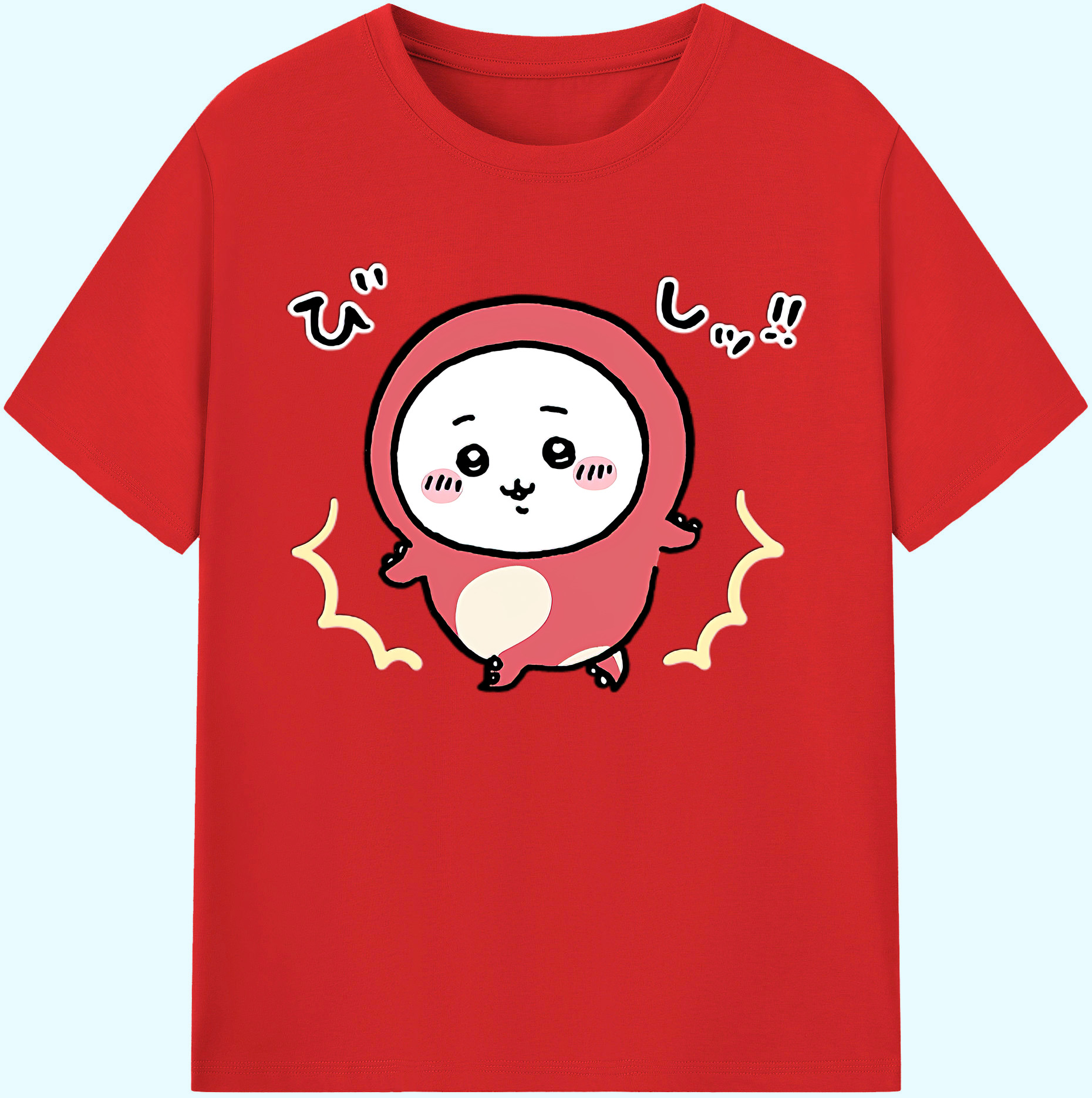 （画像用） ちいかわ ちいかわ Chii-kawa chiikawa 綿100％ メンズ半袖Tシャツ｜肌触りやわらか＆通気性