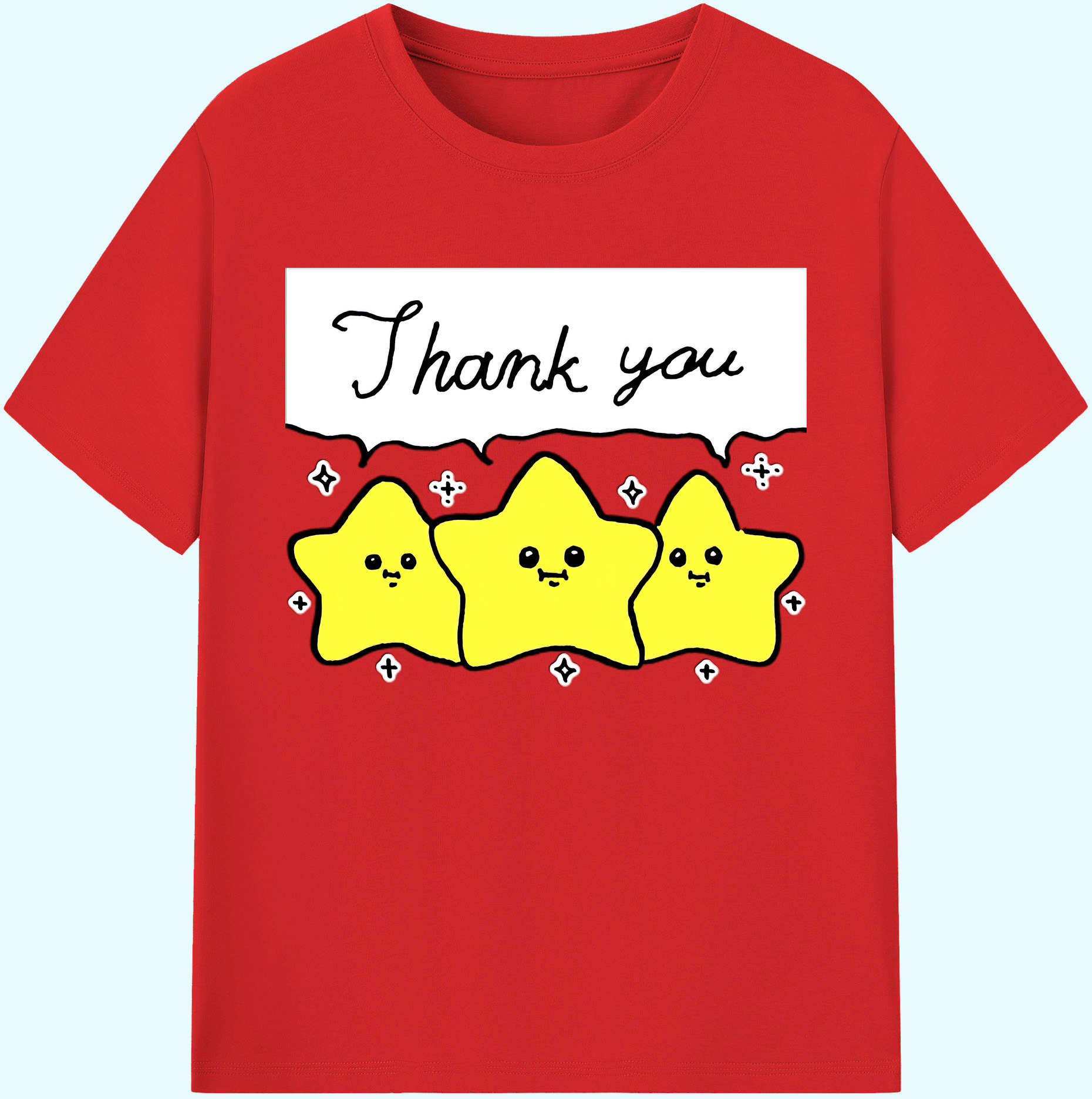 （画像用） ちいかわ 流れ星 Chii-kawa Shooting star 綿100％ メンズ半袖Tシャツ｜肌触りやわらか＆通気性