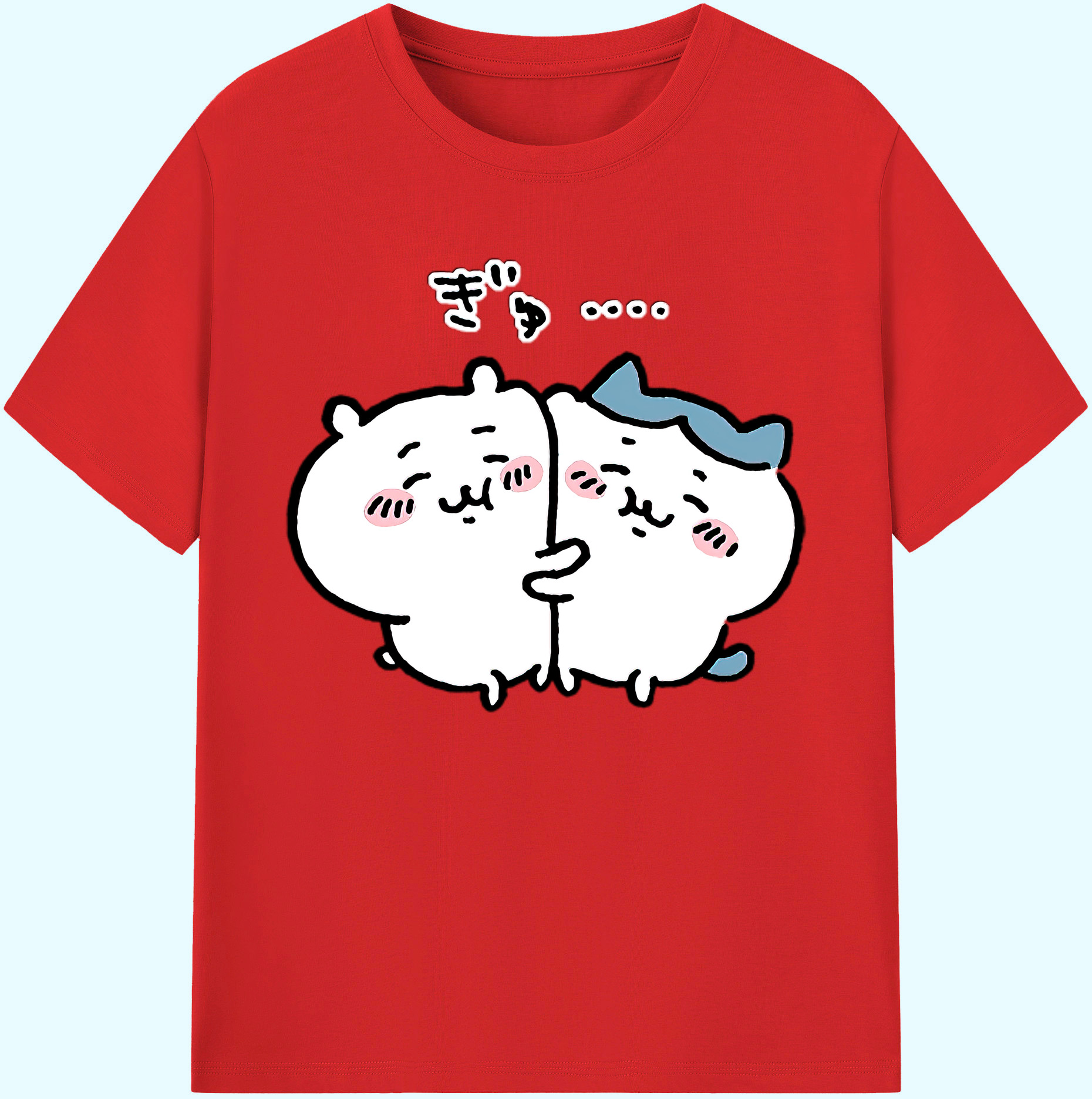 （画像用） ちいかわ ハチワレ Chii-kawa hachiware 綿100％ メンズ半袖Tシャツ｜肌触りやわらか＆通気性