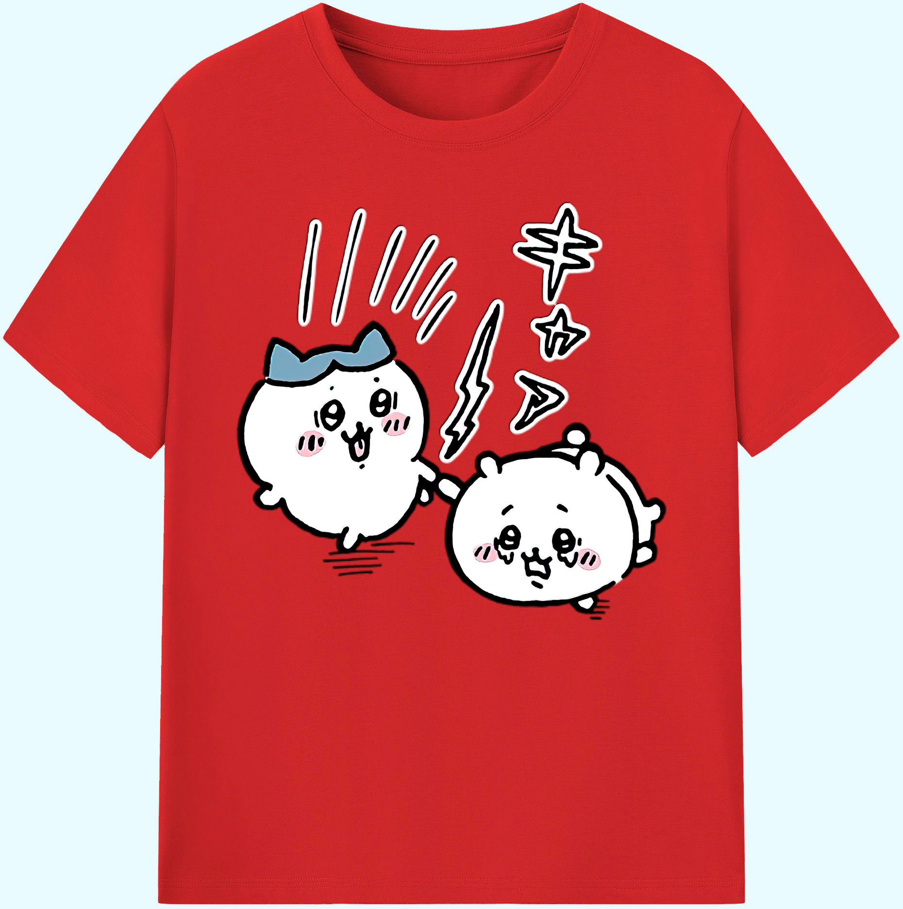 （画像用） ちいかわ ハチワレ Chii-kawa hachiware 綿100％ メンズ半袖Tシャツ｜肌触りやわらか＆通気性