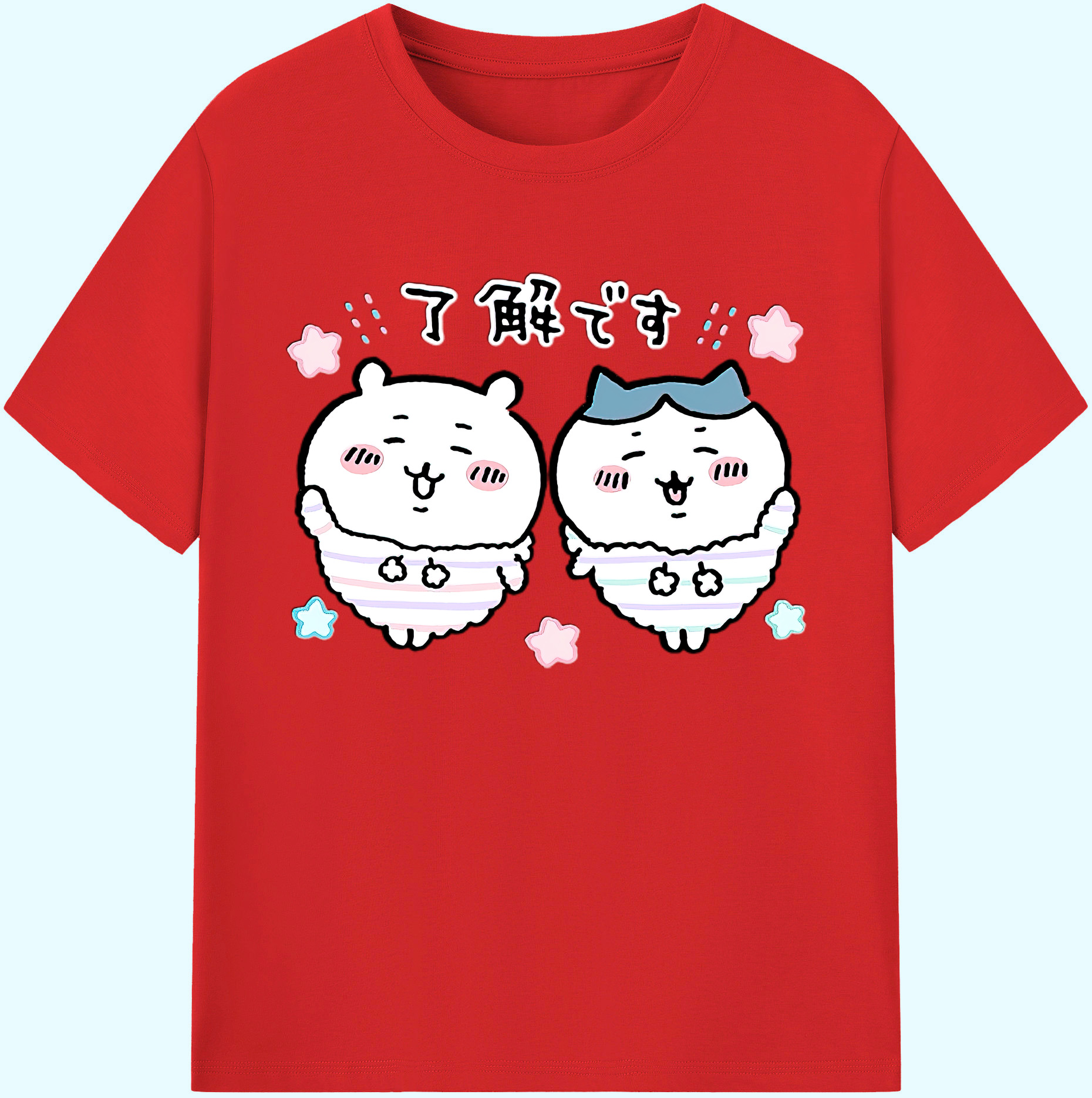 （画像用） ちいかわ ハチワレ Chii-kawa hachiware 綿100％ メンズ半袖Tシャツ｜肌触りやわらか＆通気性