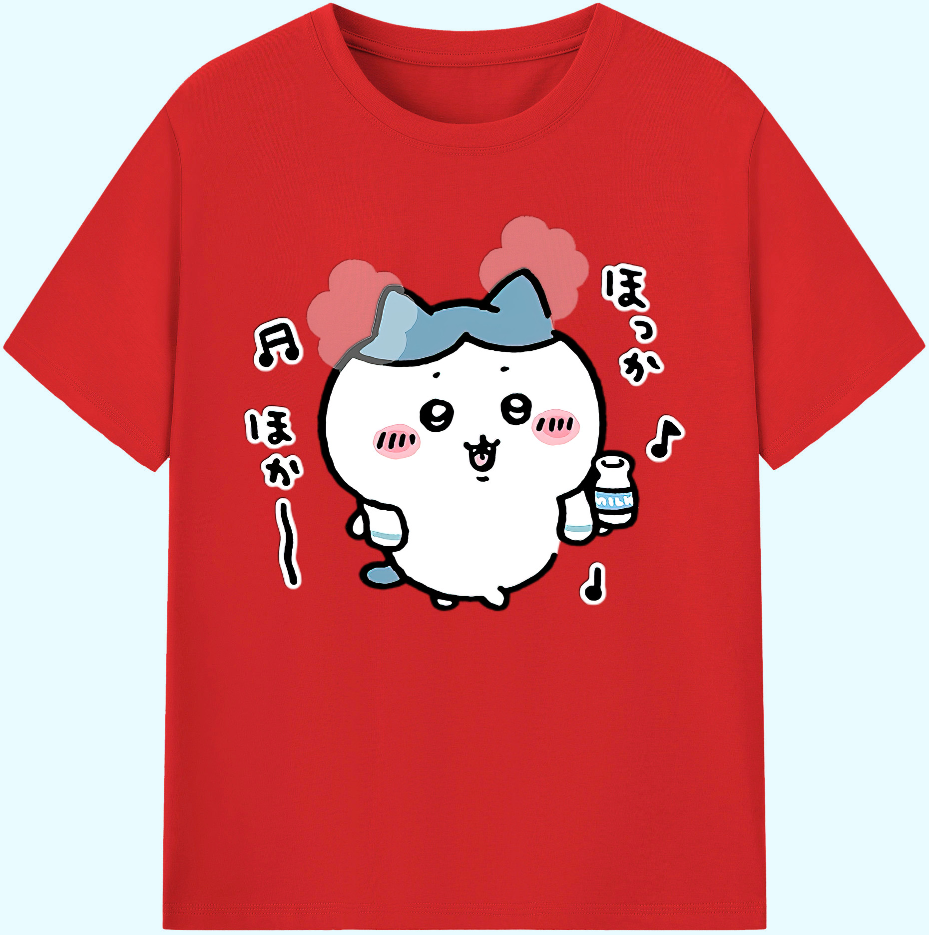 （画像用） ちいかわ ハチワレ Chii-kawa hachiware 綿100％ メンズ半袖Tシャツ｜肌触りやわらか＆通気性
