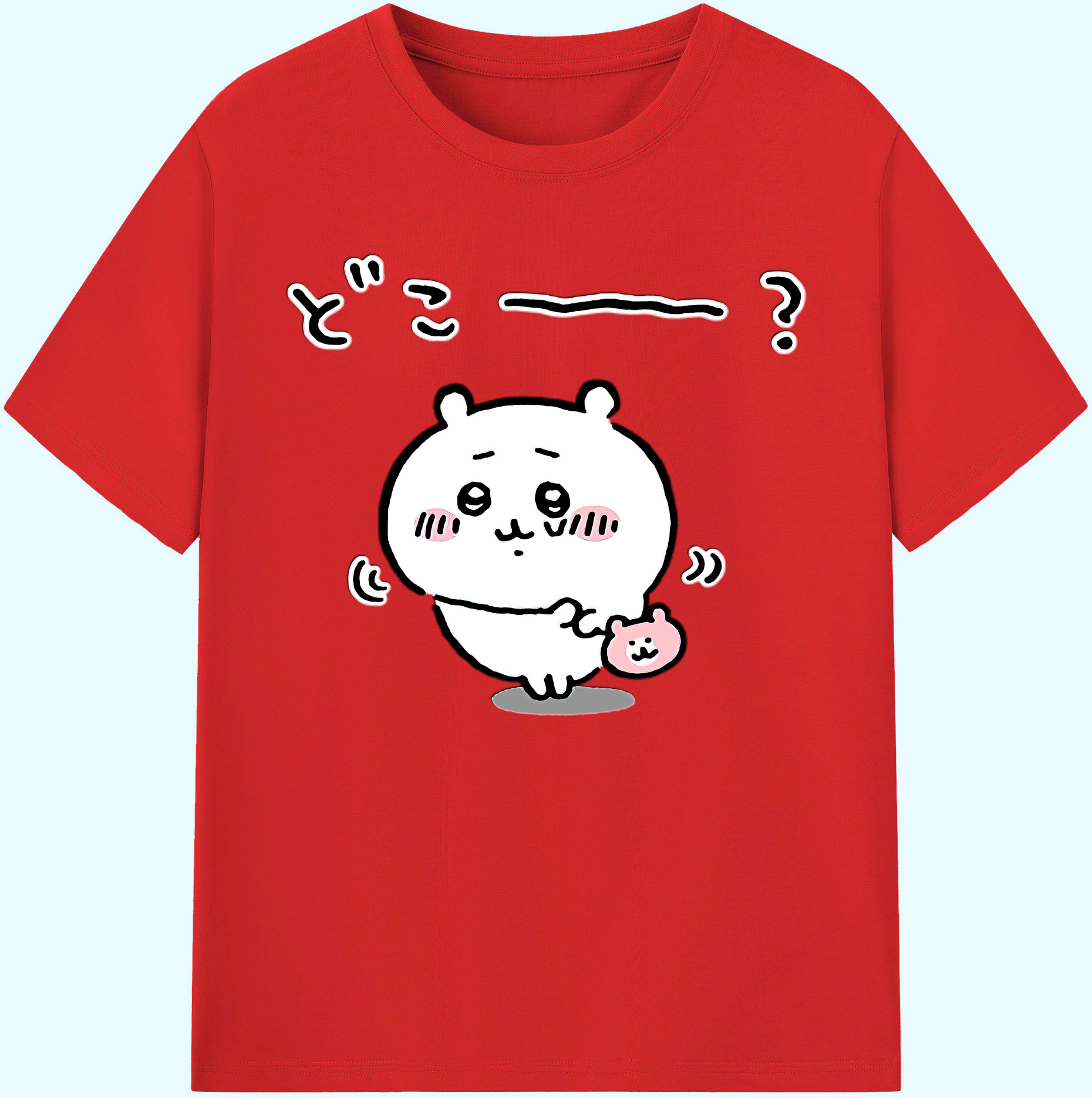 （画像用） ちいかわ ちいかわ Chii-kawa chiikawa 綿100％ メンズ半袖Tシャツ｜肌触りやわらか＆通気性