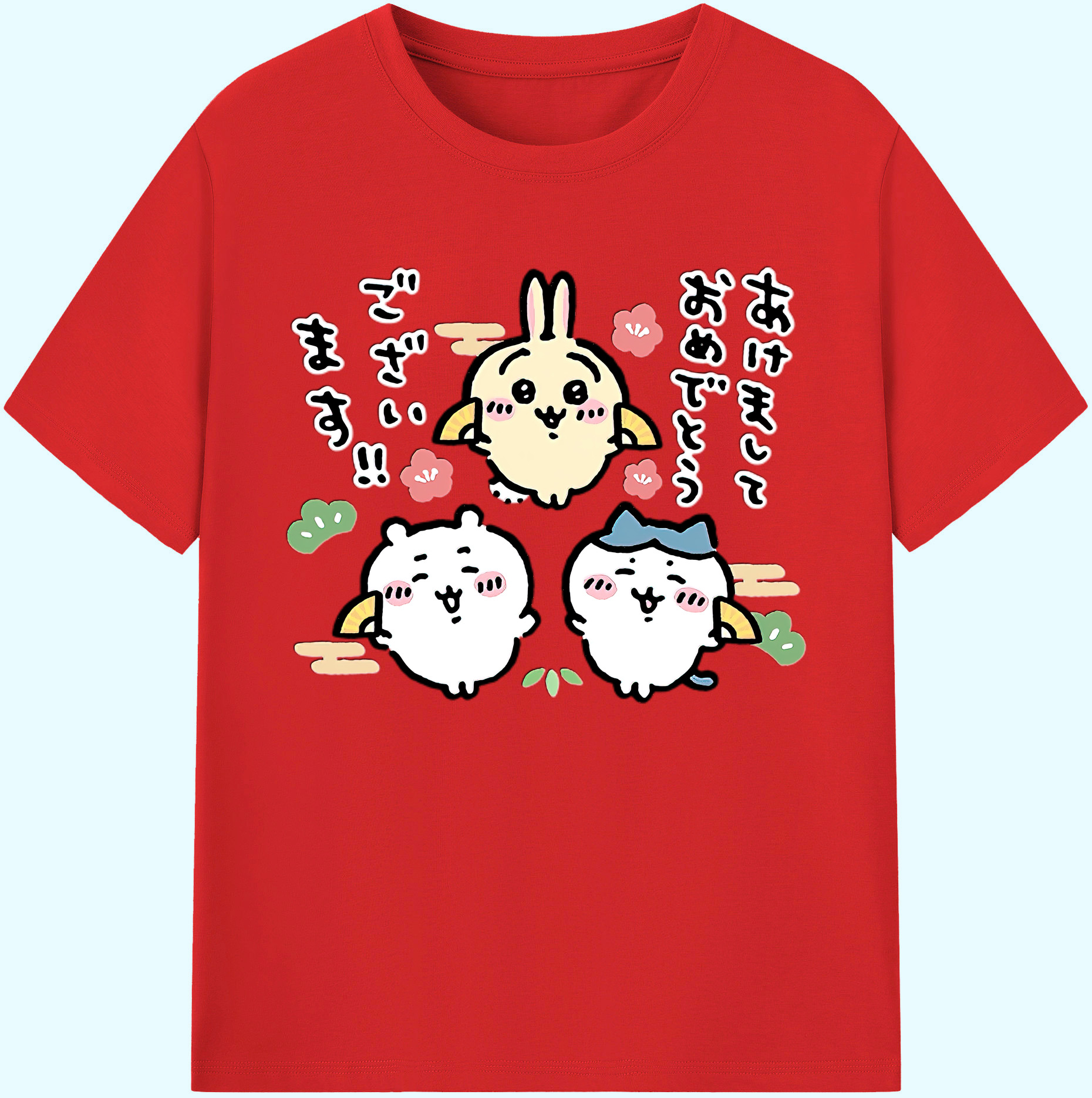 （画像用） ちいかわ ちいかわ Chii-kawa chiikawa 綿100％ メンズ半袖Tシャツ｜肌触りやわらか＆通気性