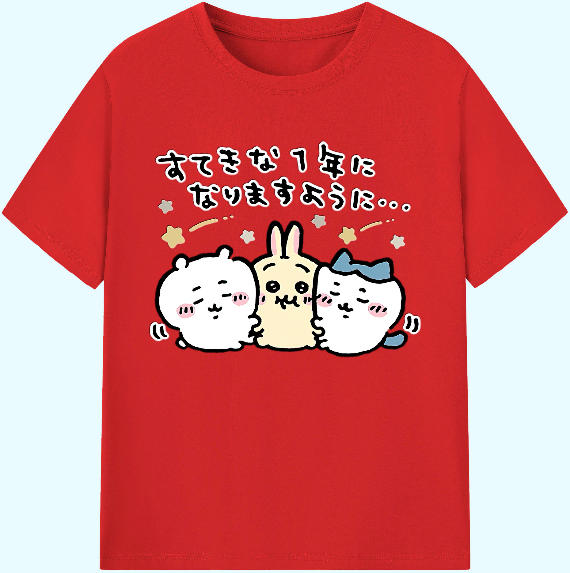 （画像用） ちいかわ ちいかわ Chii-kawa chiikawa 綿100％ メンズ半袖Tシャツ｜肌触りやわらか＆通気性