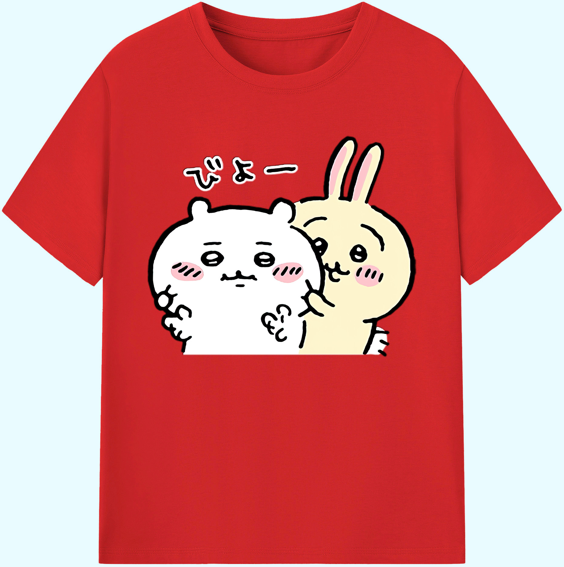 （画像用） ちいかわ うさぎ Chii-kawa usagi 綿100％ メンズ半袖Tシャツ｜肌触りやわらか＆通気性
