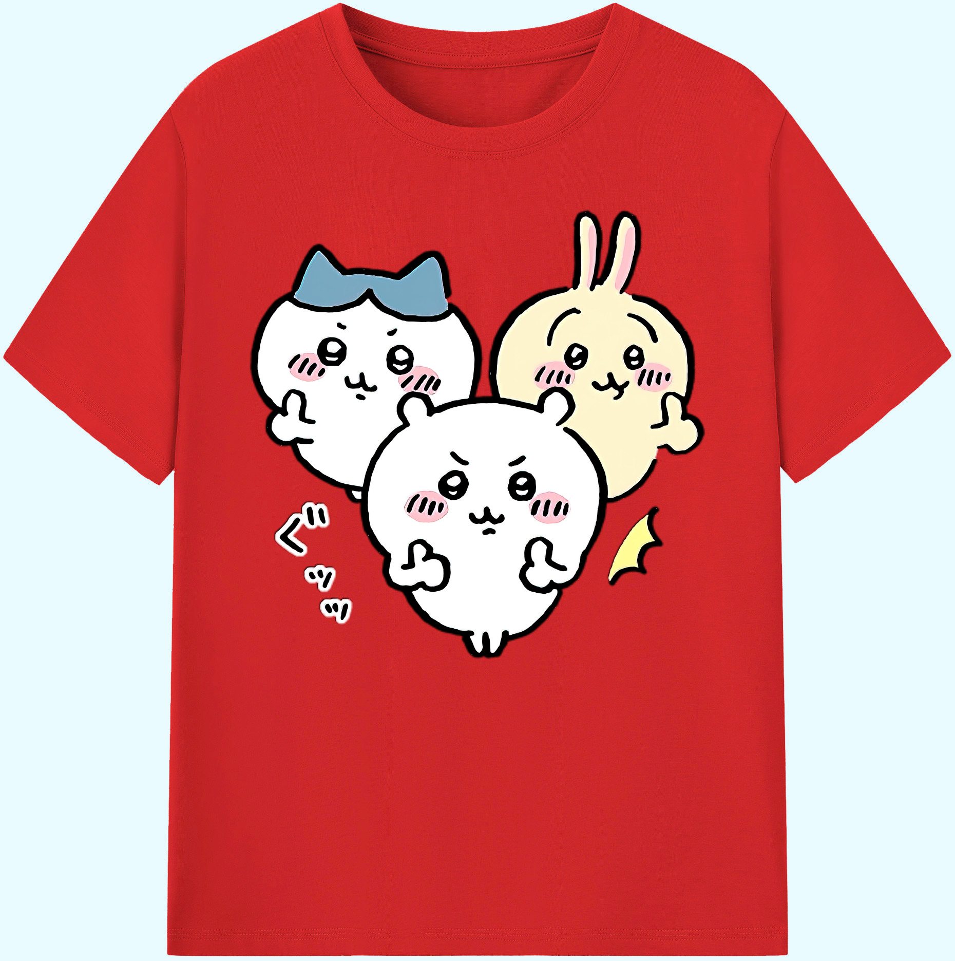 （画像用） ちいかわ うさぎ Chii-kawa usagi 綿100％ メンズ半袖Tシャツ｜肌触りやわらか＆通気性